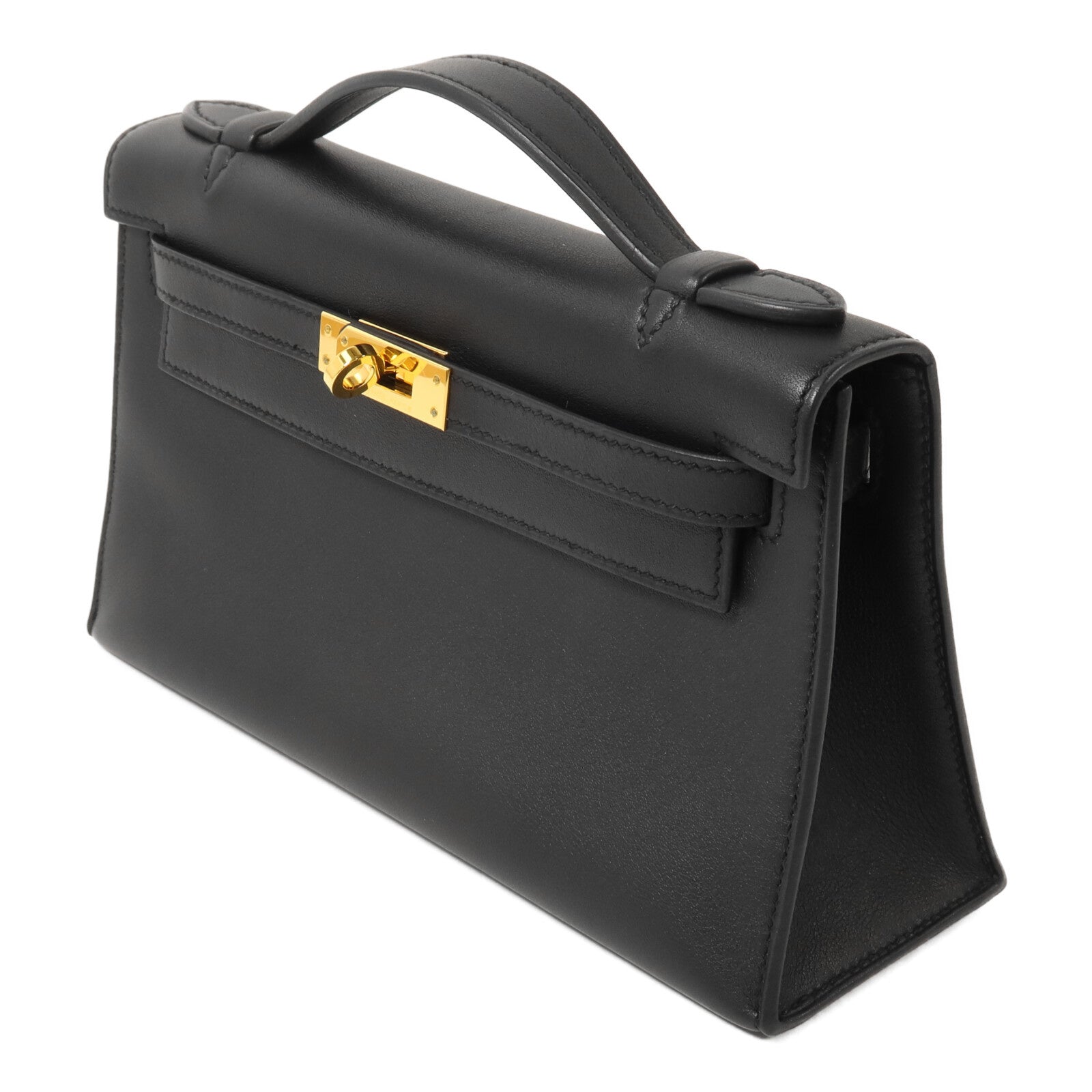 HERMES Swift皮革Kelly Pochette手挽袋Noir