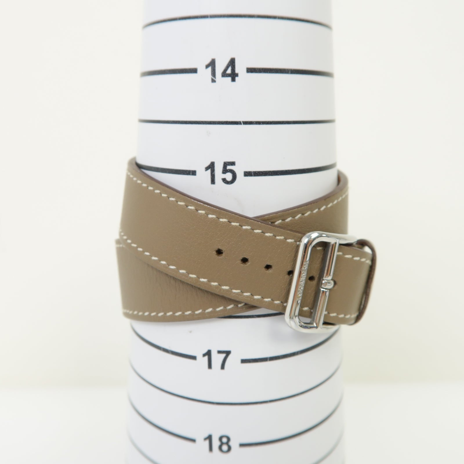 HERMES Heure H watch Double Tour 25mm Swift皮革/不鏽鋼手錶石英機芯白色