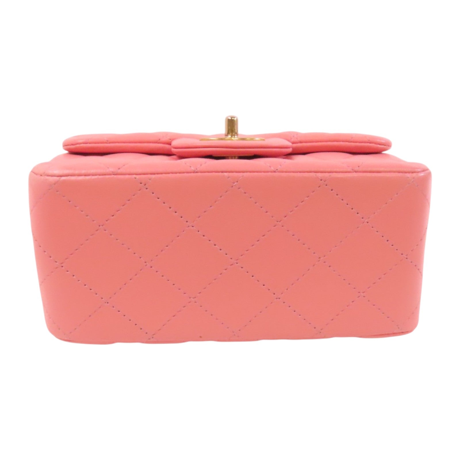 CHANEL 羊皮皮革Mini Classic 17金扣鏈帶肩背袋