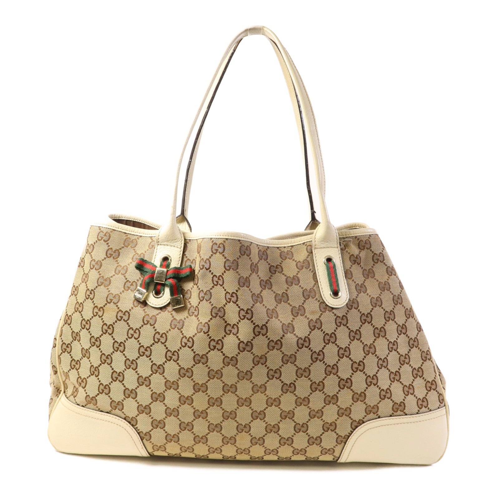 GUCCI 帆布Shoulder Tote金扣肩背袋/手挽袋