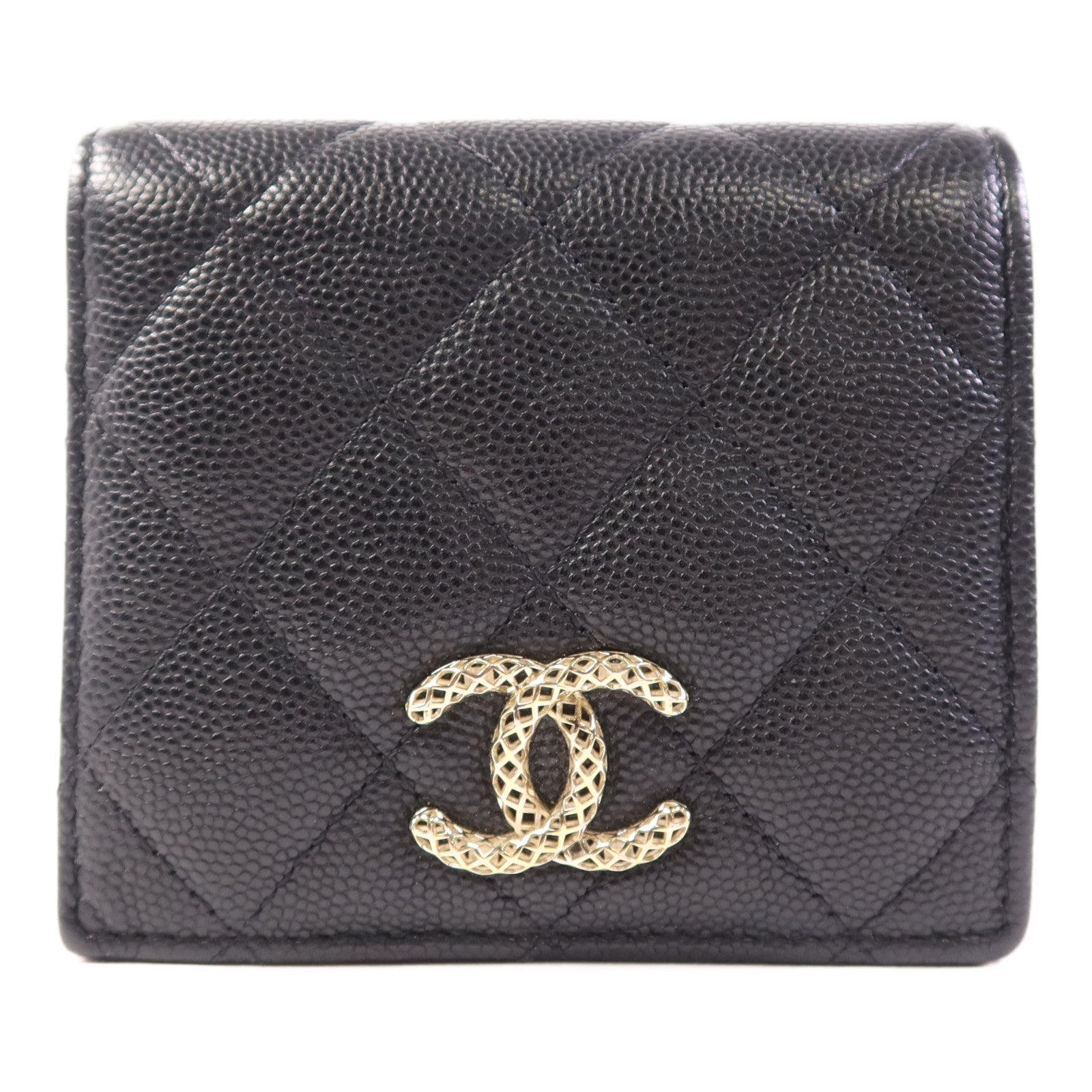 CHANEL 牛皮皮革Wallet金扣錢包