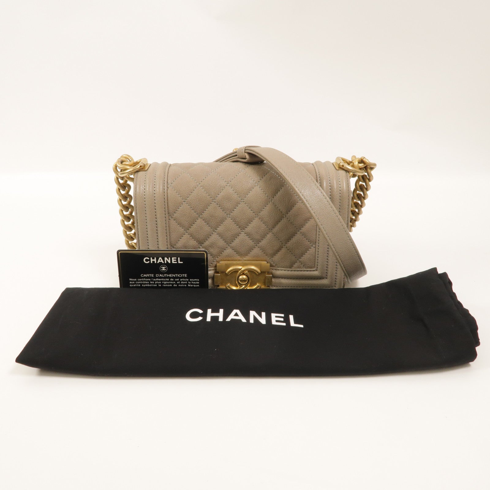 CHANEL 牛皮皮革Boy 20鏈帶肩背袋