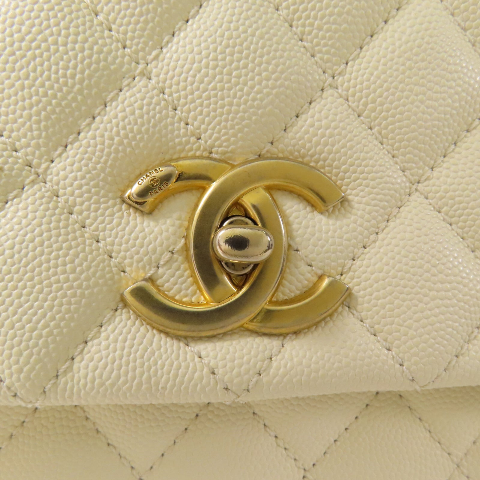 CHANEL 蜥蝪皮革Coco Handle Medium金扣手挽肩背兩用袋
