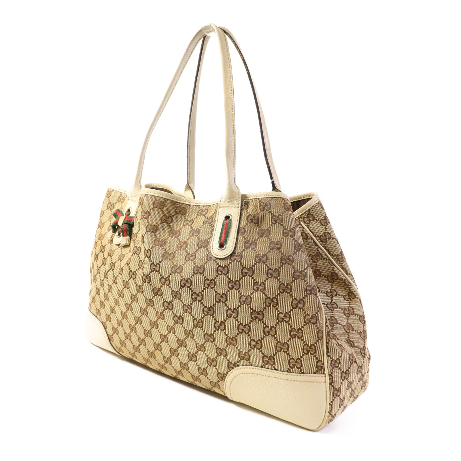 GUCCI 帆布Shoulder Tote金扣肩背袋/手挽袋