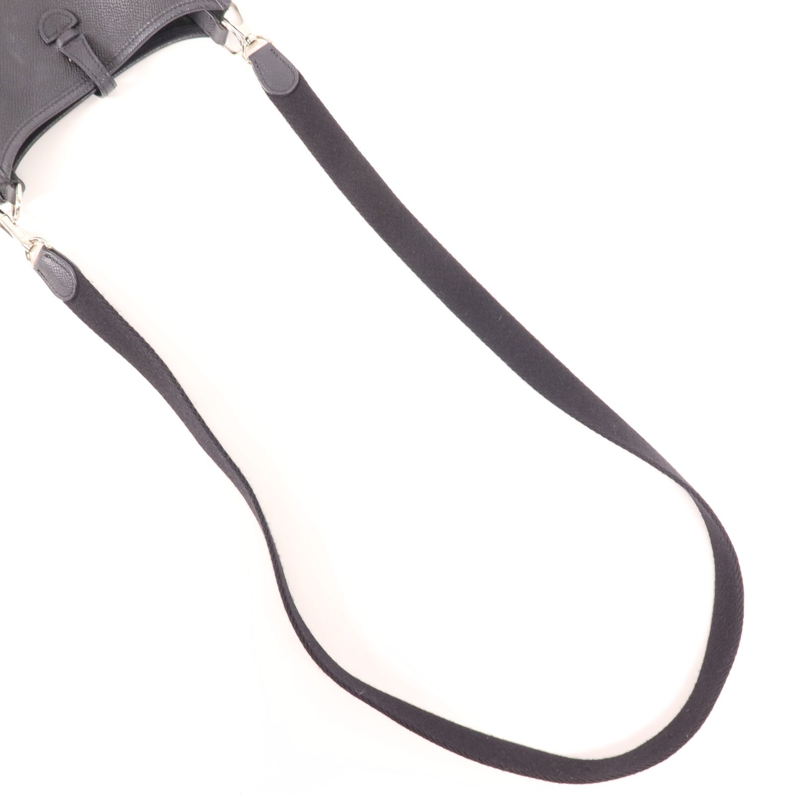 HERMES Epsom皮革Evelyne TPM銀扣肩背袋Noir