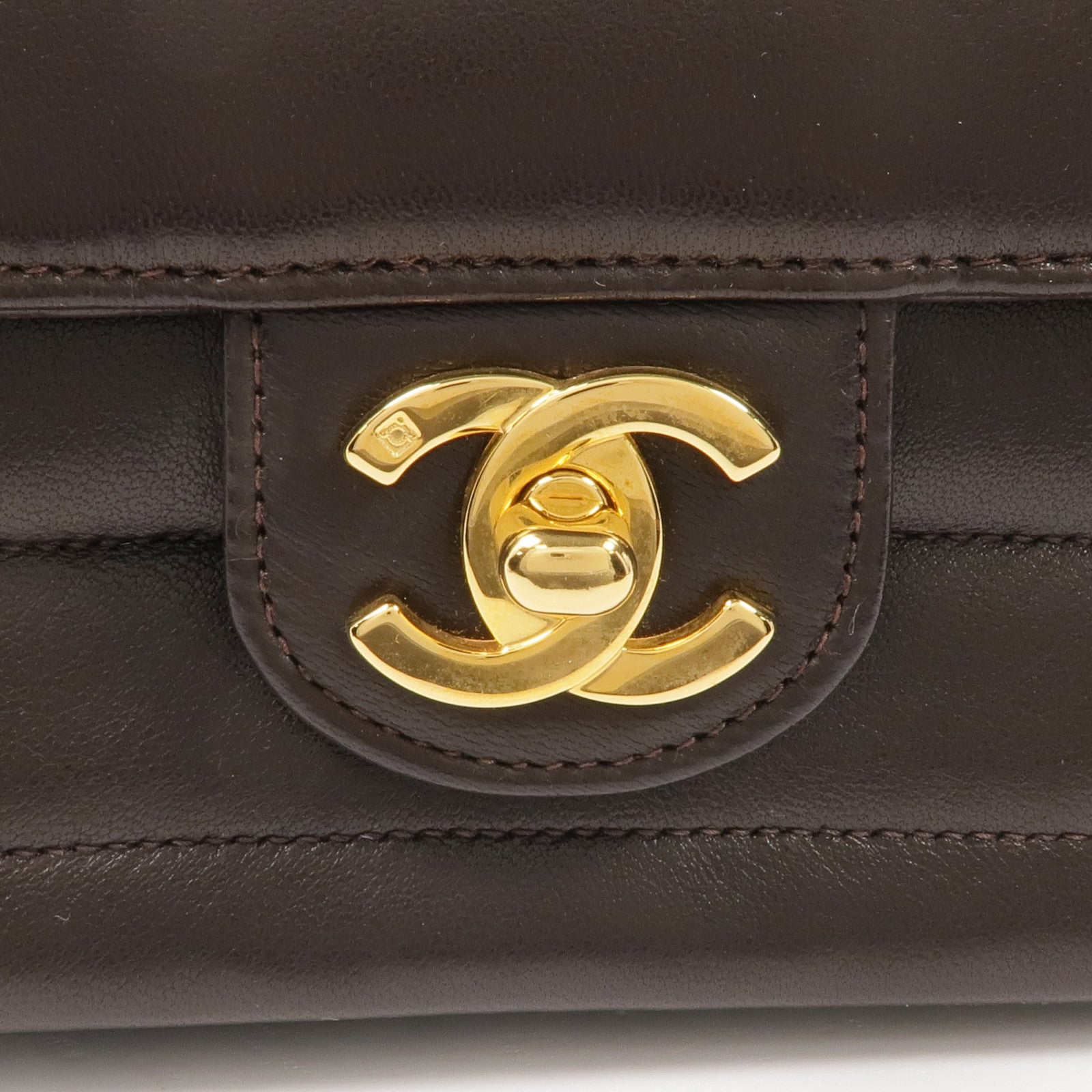 CHANEL 羊皮皮革Vintage Mini Flap Bag金扣鏈帶肩背袋