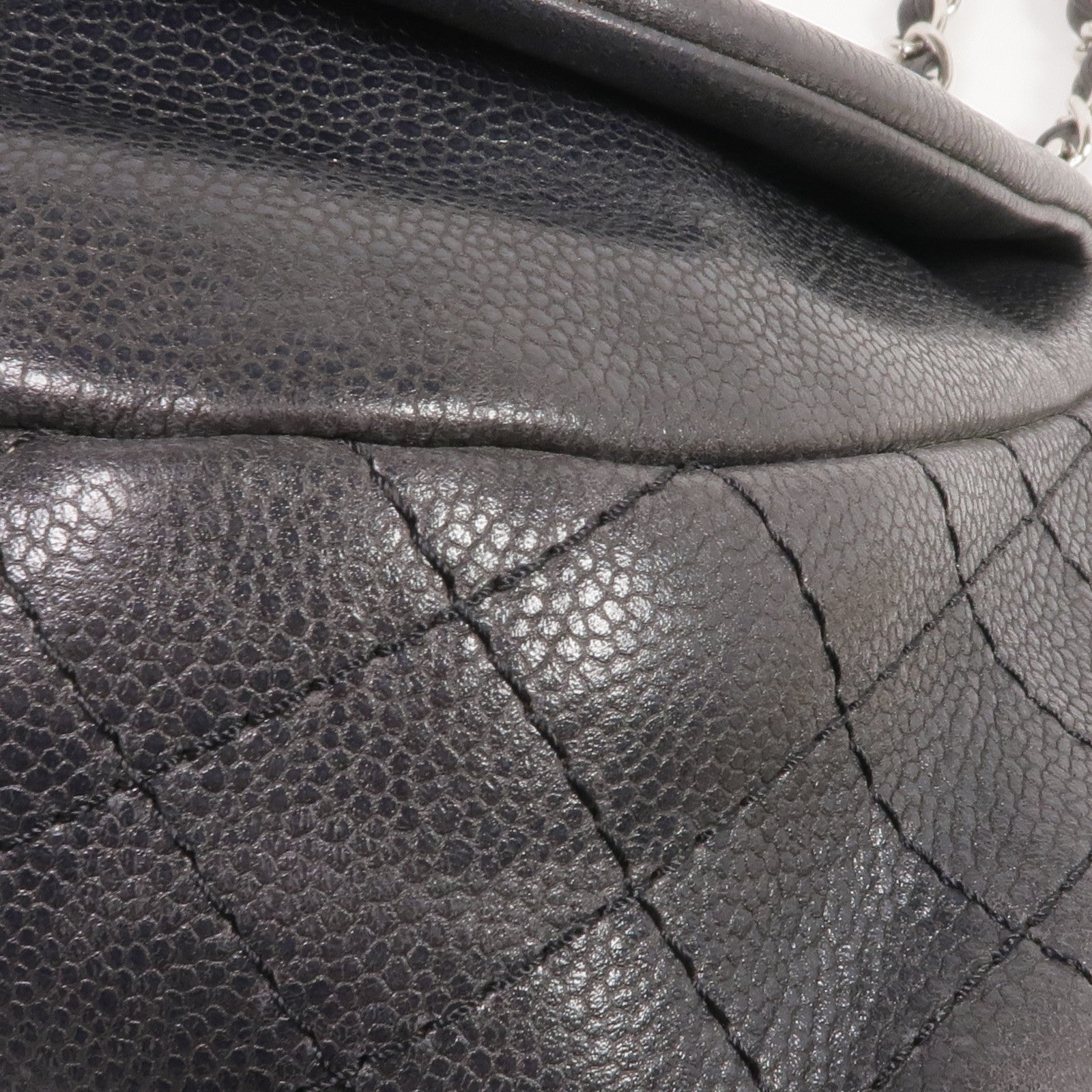 CHANEL 牛皮皮革Chain Shoulder Bag銀扣鏈帶肩背袋