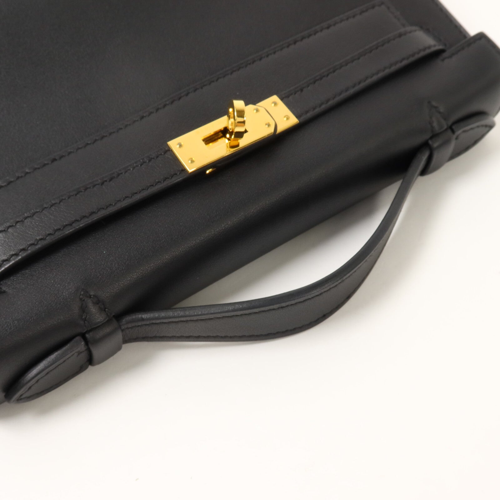 HERMES Swift皮革Kelly Pochette手挽袋Noir