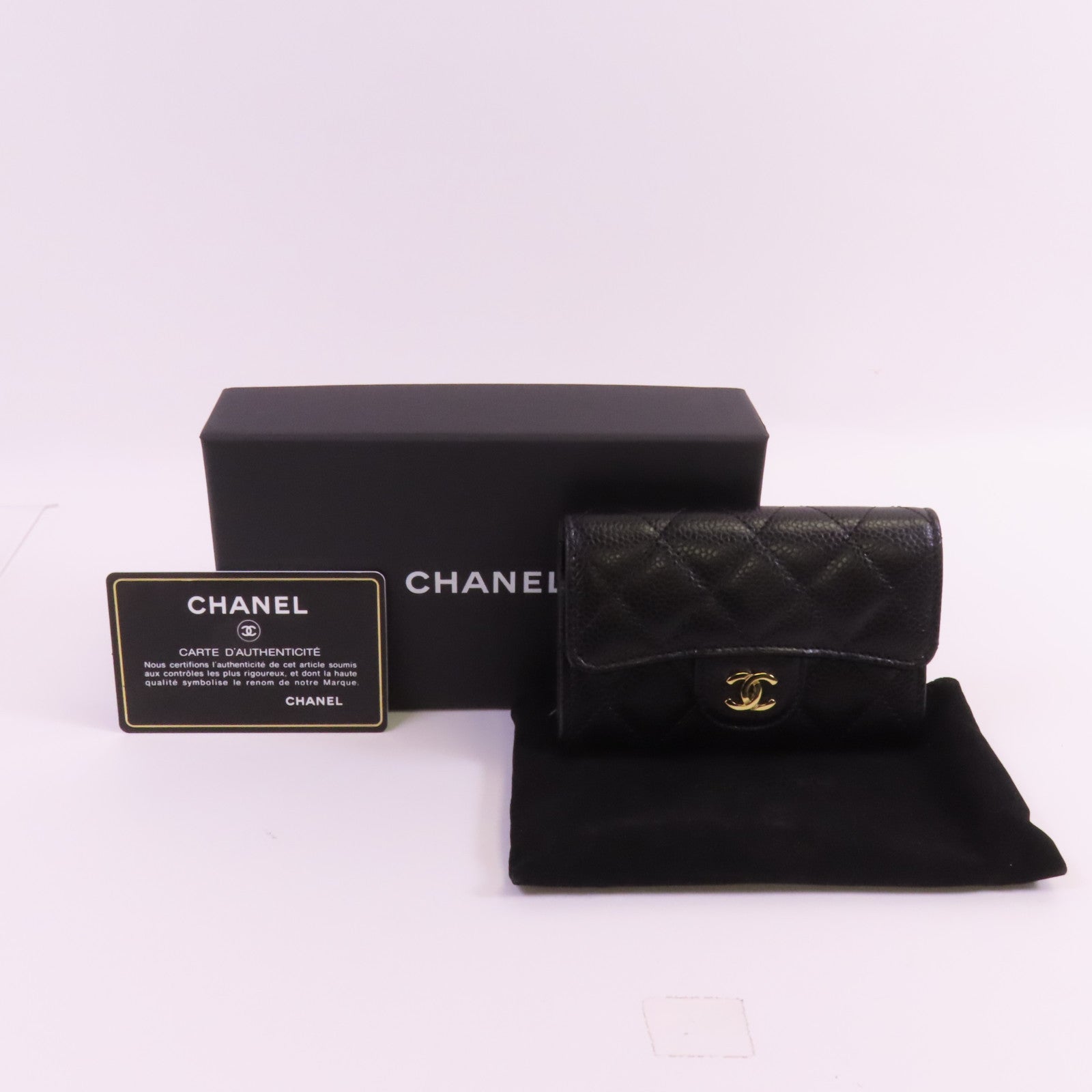 CHANEL 牛皮皮革Card Holder金扣卡套