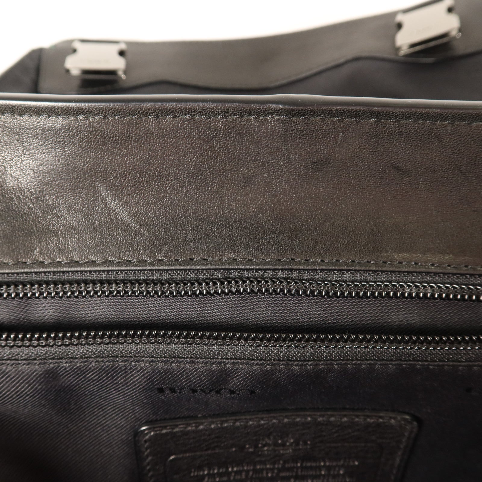 COACH 牛皮皮革Rucksack銀扣背包