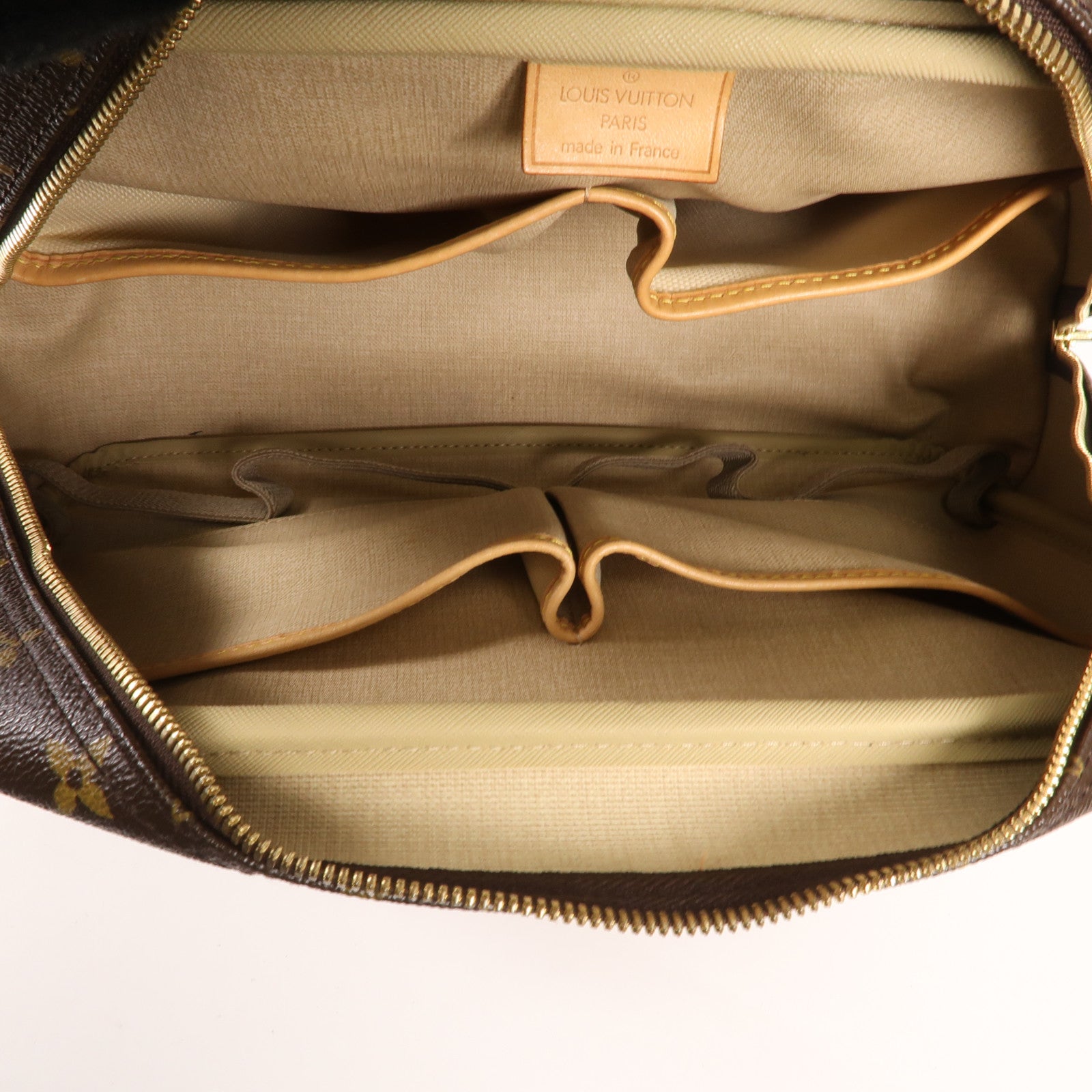 LOUIS VUITTON Monogram Deauville金扣手挽袋棕色