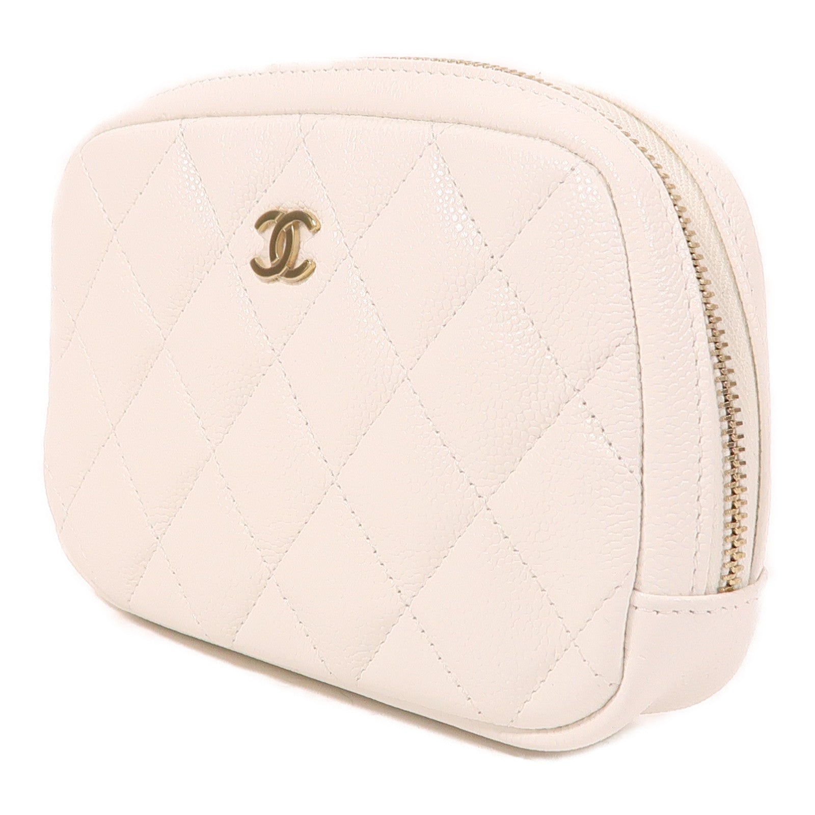 CHANEL 牛皮皮革Pouch金扣手拿包