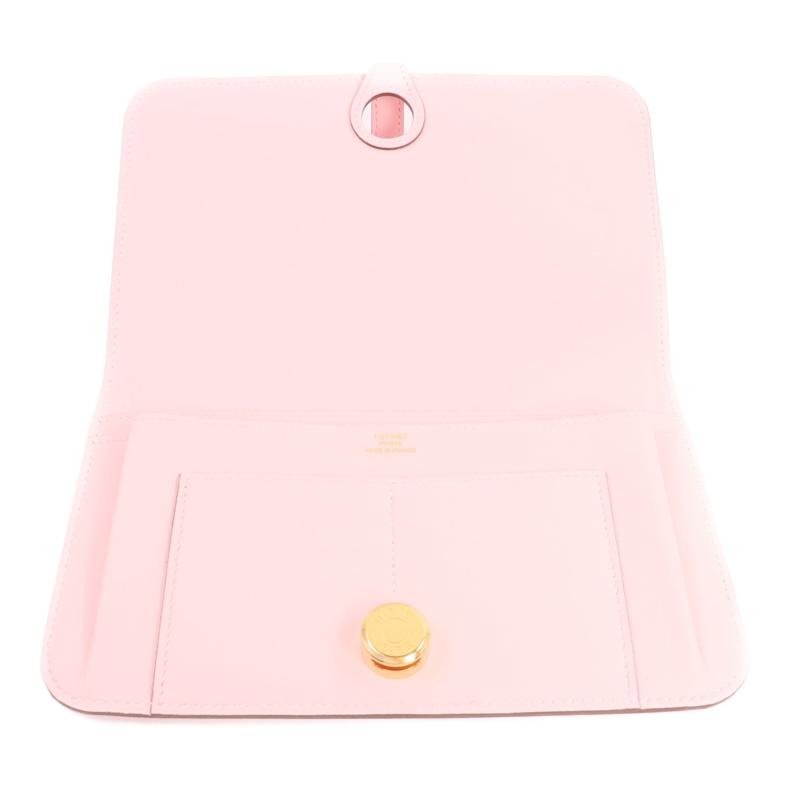 HERMES Swift皮革Dogon GM長錢包Rose Sakura