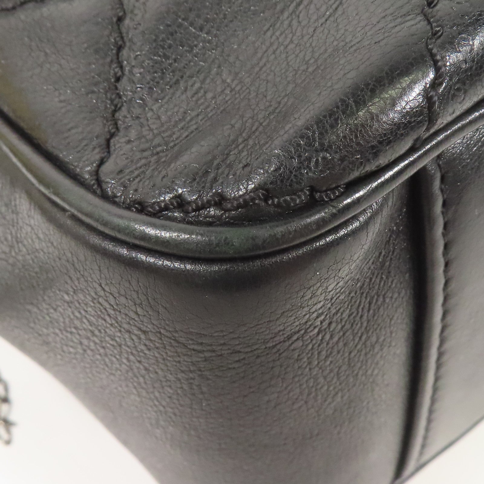 CHANEL 羊皮皮革Shoulder Bag銀扣鏈帶肩背袋