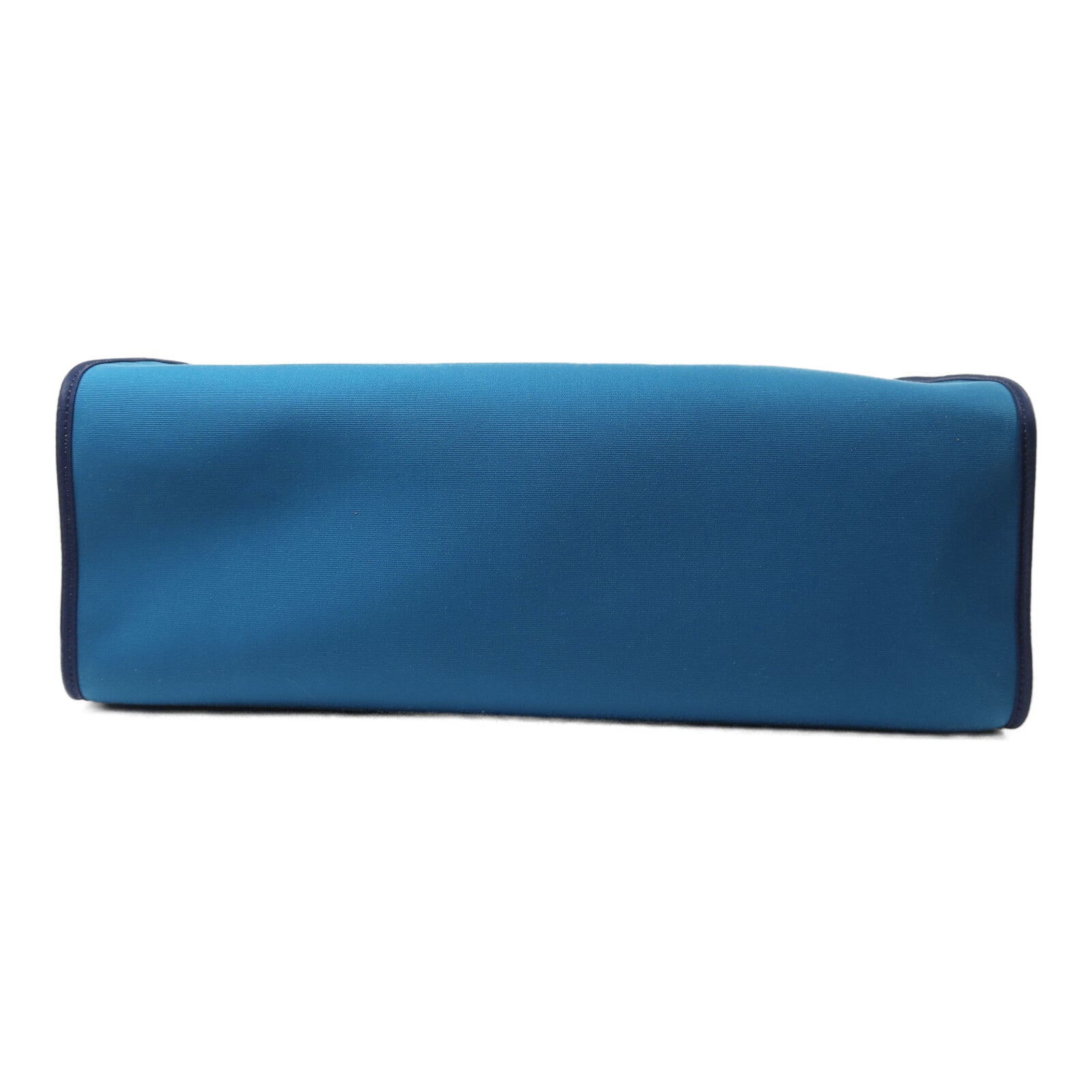 HERMES 帆布Herbag MM銀扣手挽肩背兩用袋Blue Izmir