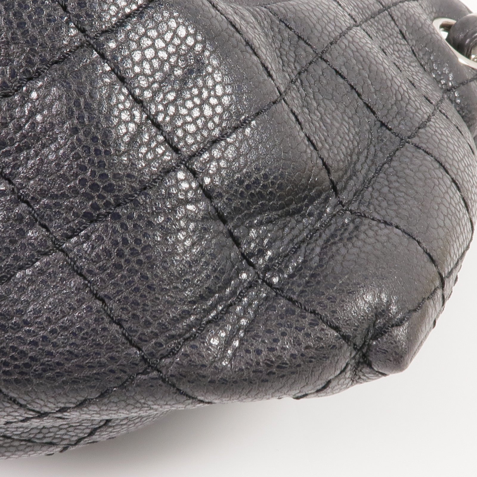 CHANEL 牛皮皮革Chain Shoulder Bag銀扣鏈帶肩背袋