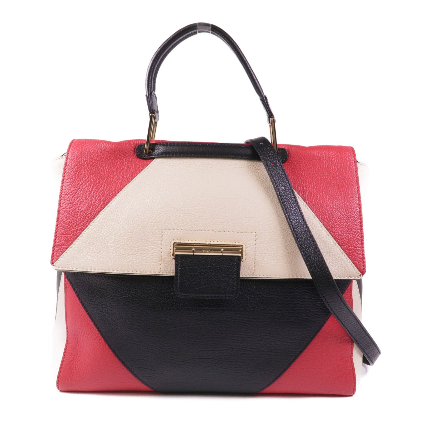 Furla 【激減優惠】牛皮皮革2 Way Shoulder金扣手挽肩背兩用袋