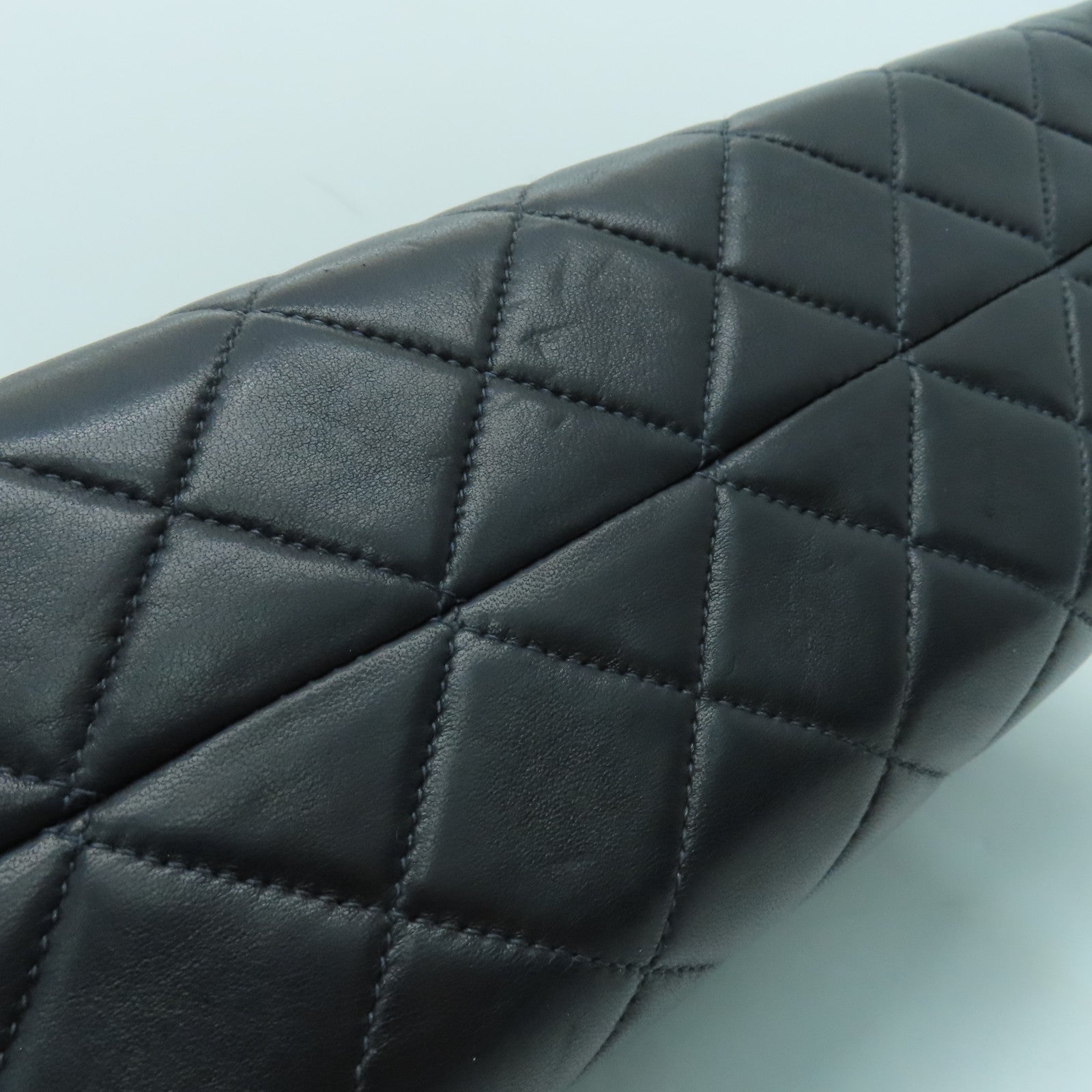 CHANEL 菱格羊皮皮革Chain Shoulder金扣肩背袋黑色