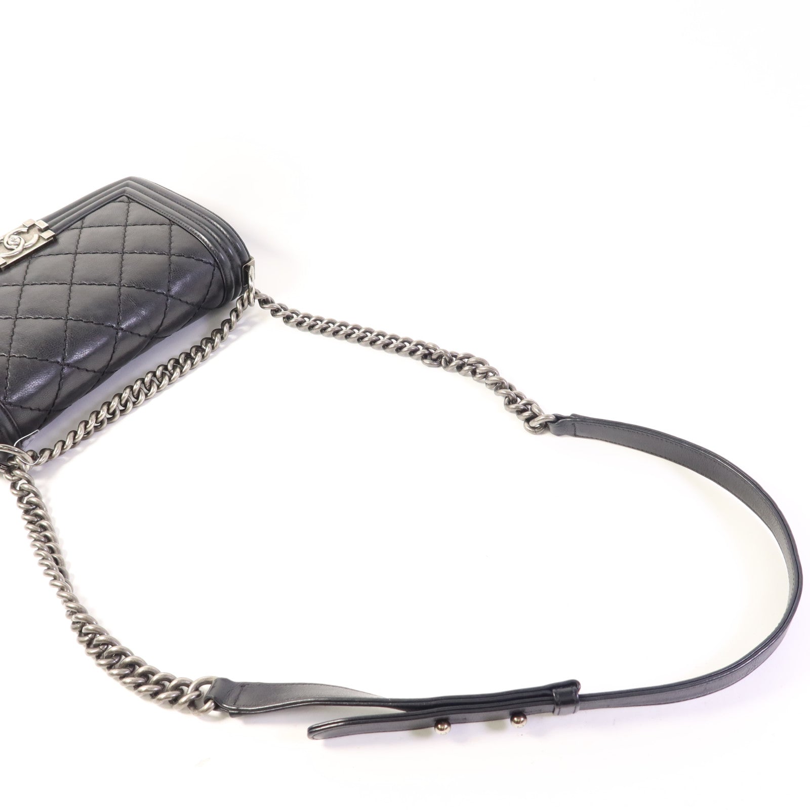 CHANEL 牛皮皮革Boy 25鏈帶肩背袋