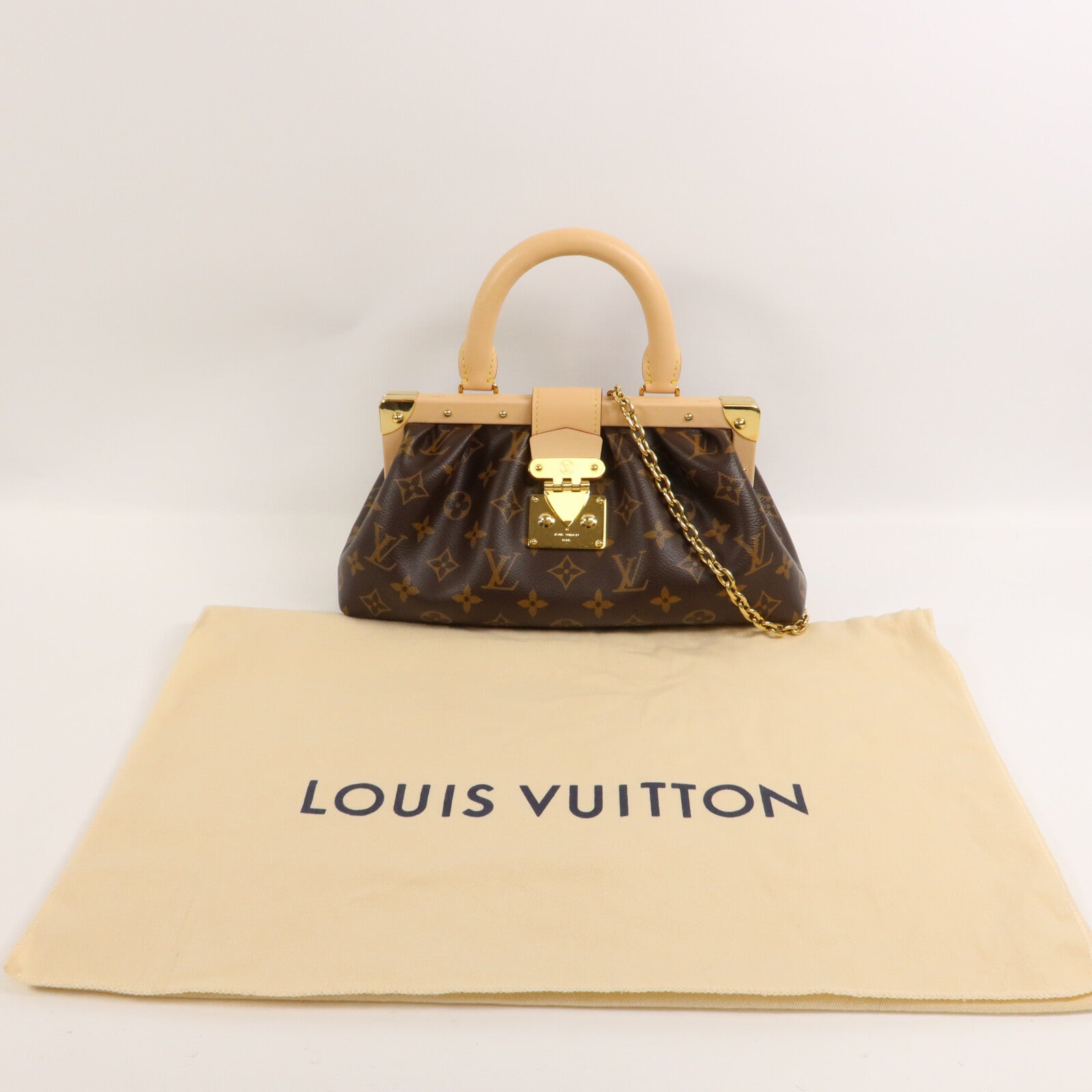LOUIS VUITTON Monogram Clutch鏈帶手挽肩背兩用袋