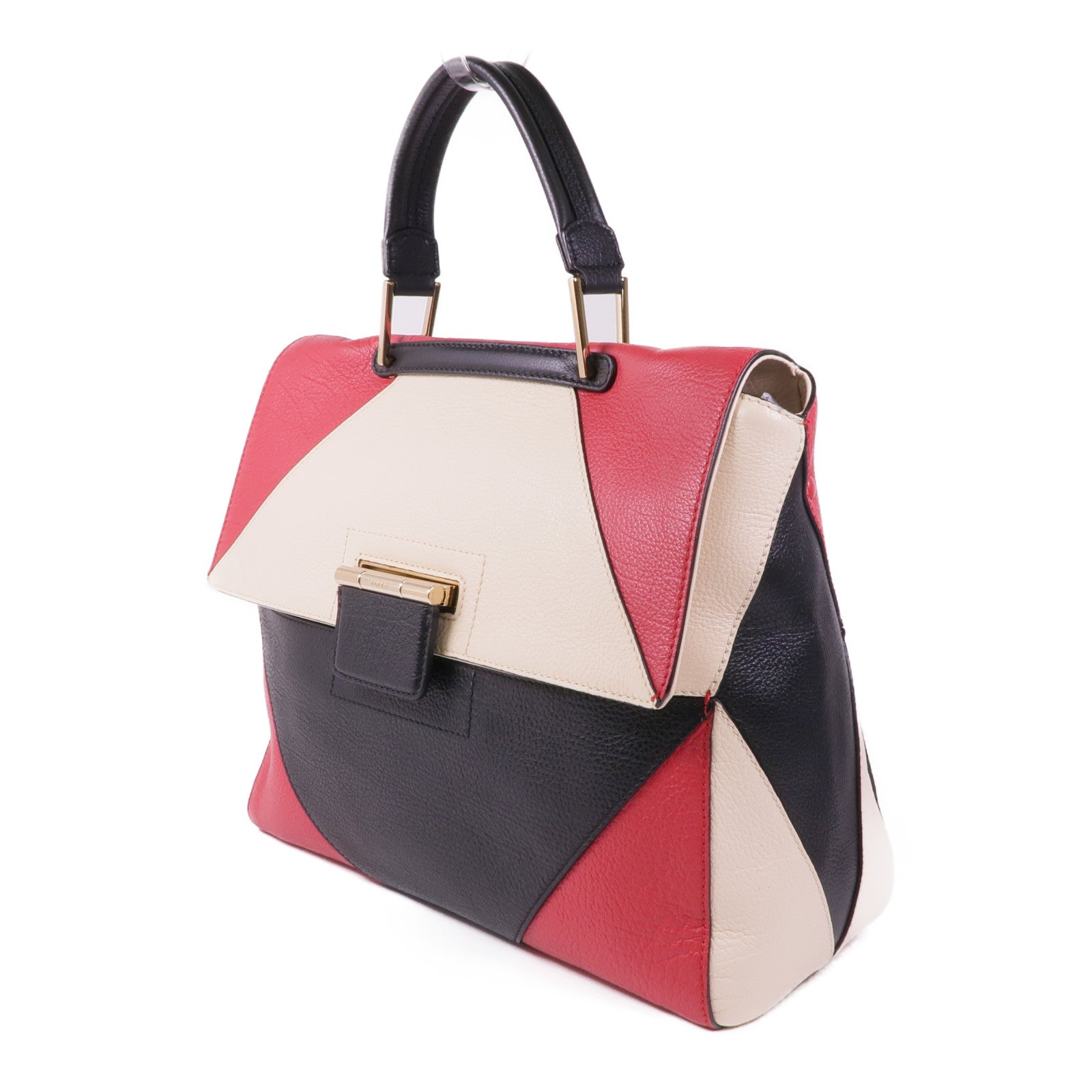 Furla 牛皮皮革2 Way Shoulder金扣手挽肩背兩用袋