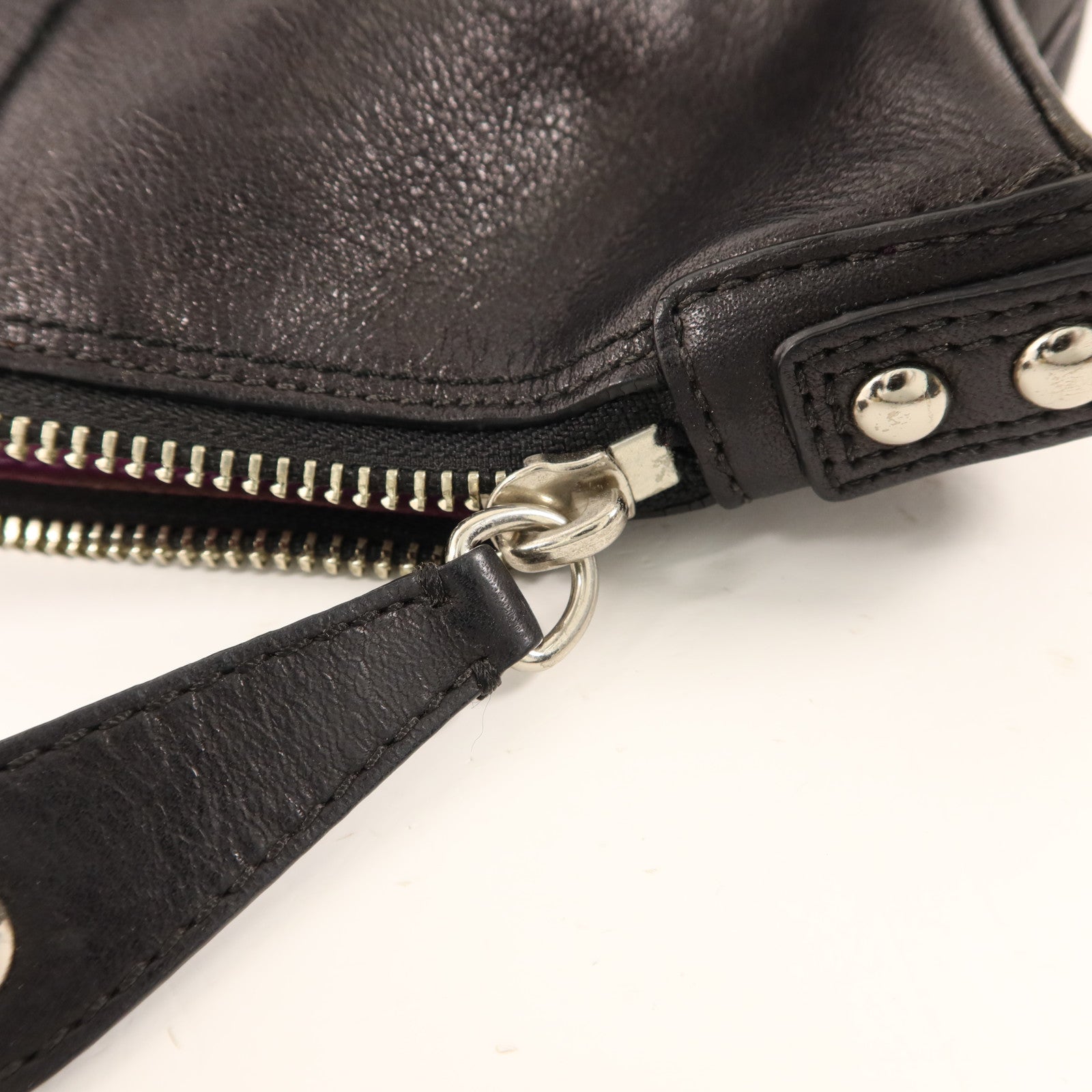COACH 牛皮皮革2 Way Shoulder Bag銀扣手挽肩背兩用袋
