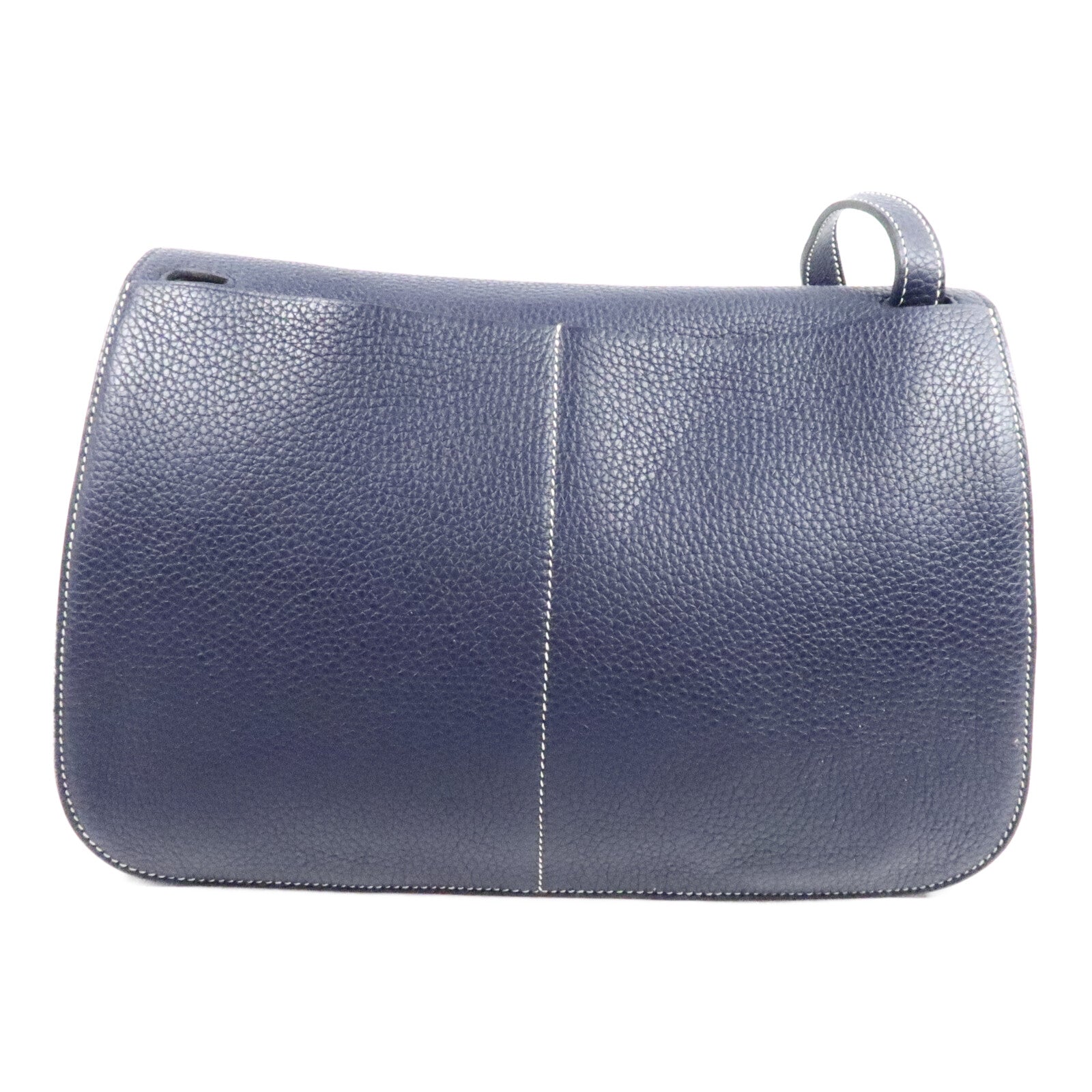HERMES Clemence/Swift皮革Halzan 31手挽肩背兩用袋Bleu Nuit/Noir