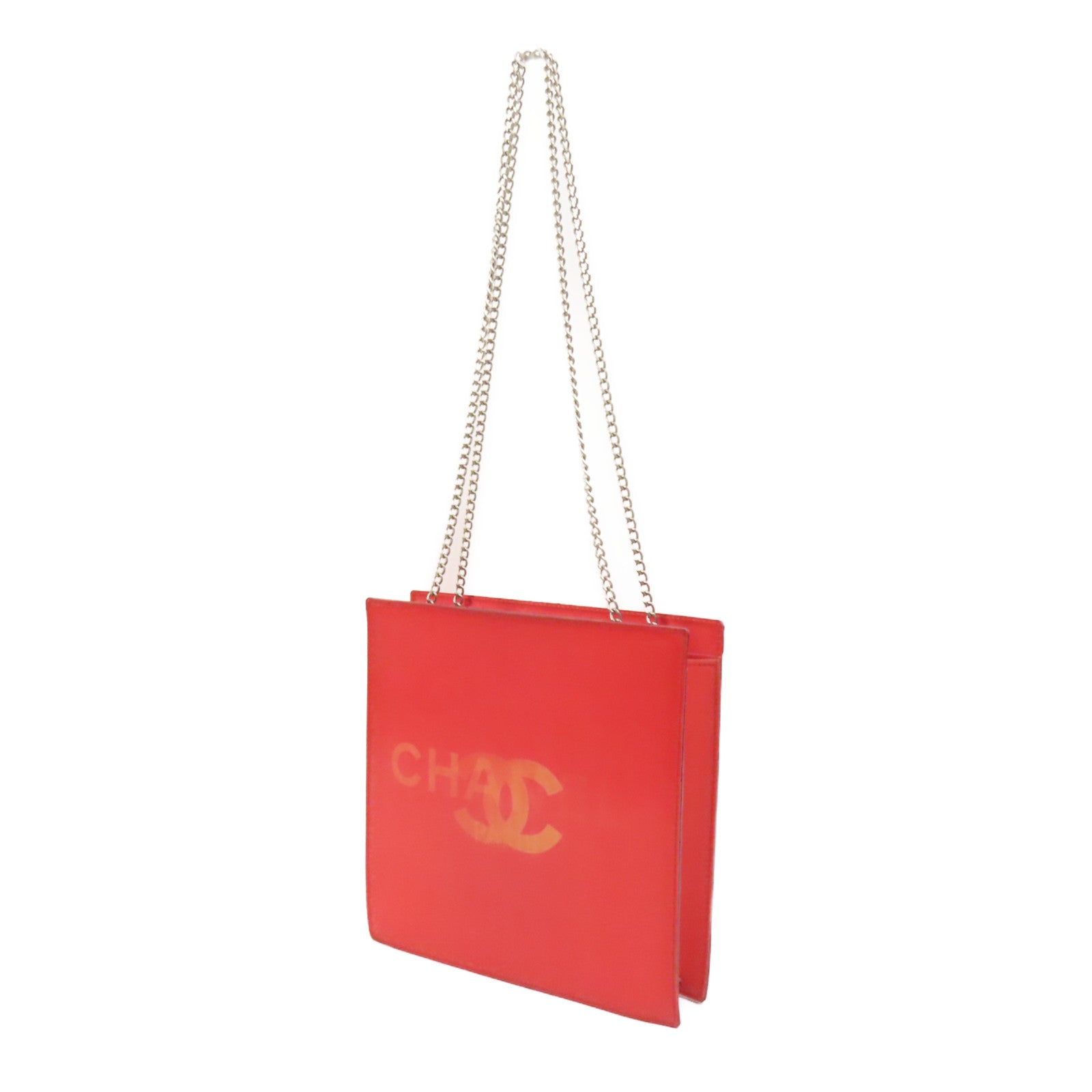 CHANEL 【激減優惠】PVC Holographic CC銀鏈帶肩背袋