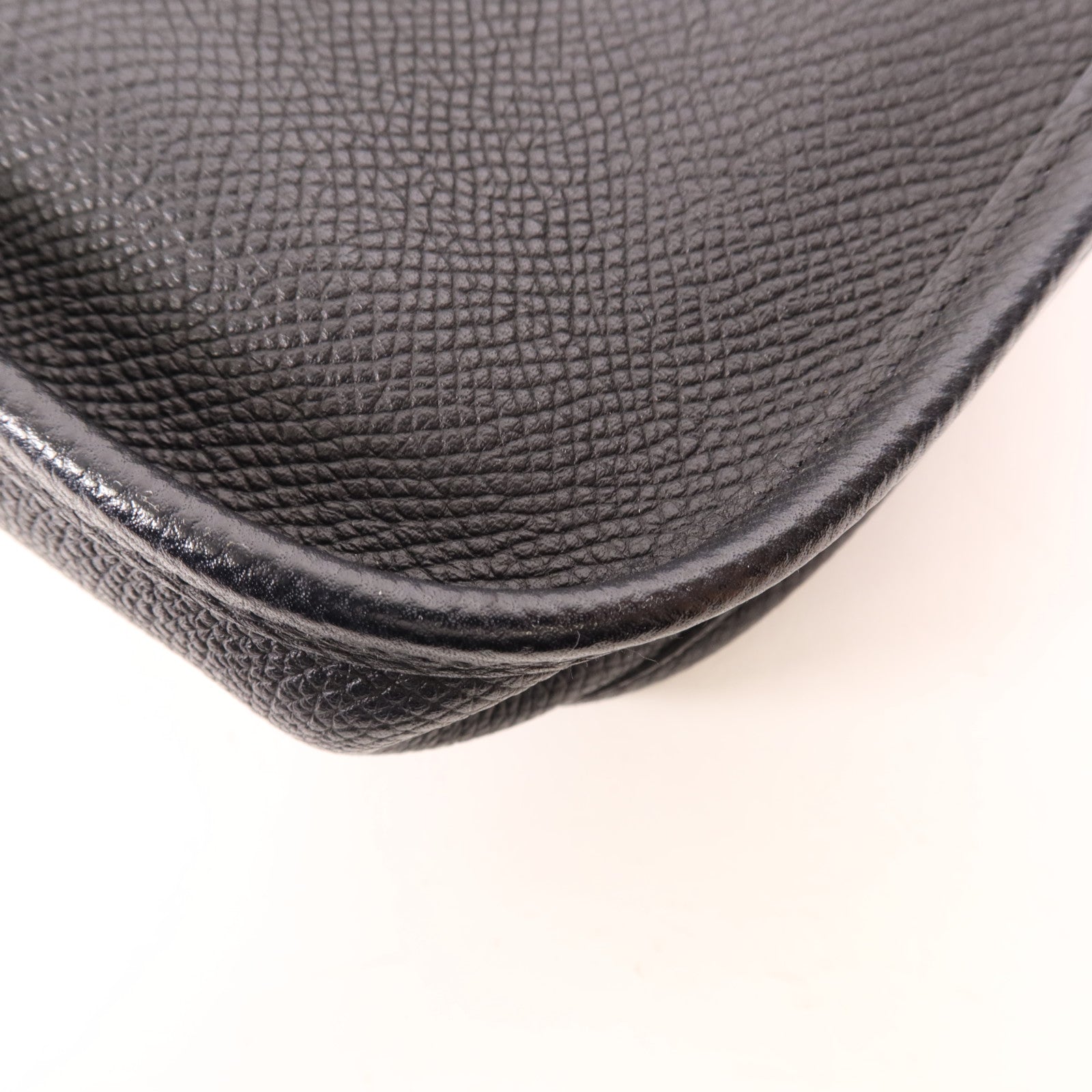 HERMES Epsom皮革Evelyne TPM銀扣肩背袋Noir