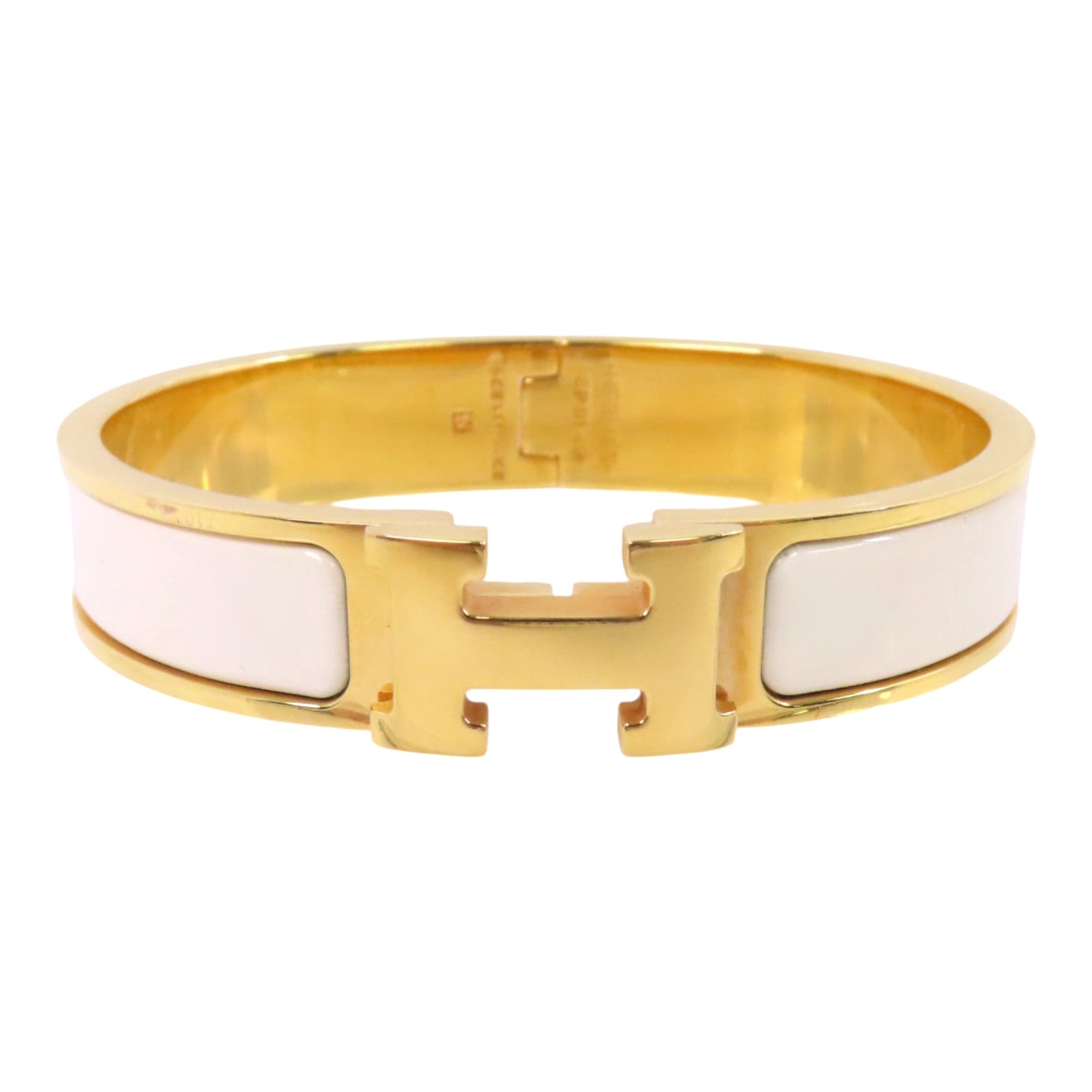 HERMES 金屬/琺瑯Clic H Bracelet金扣手鐲