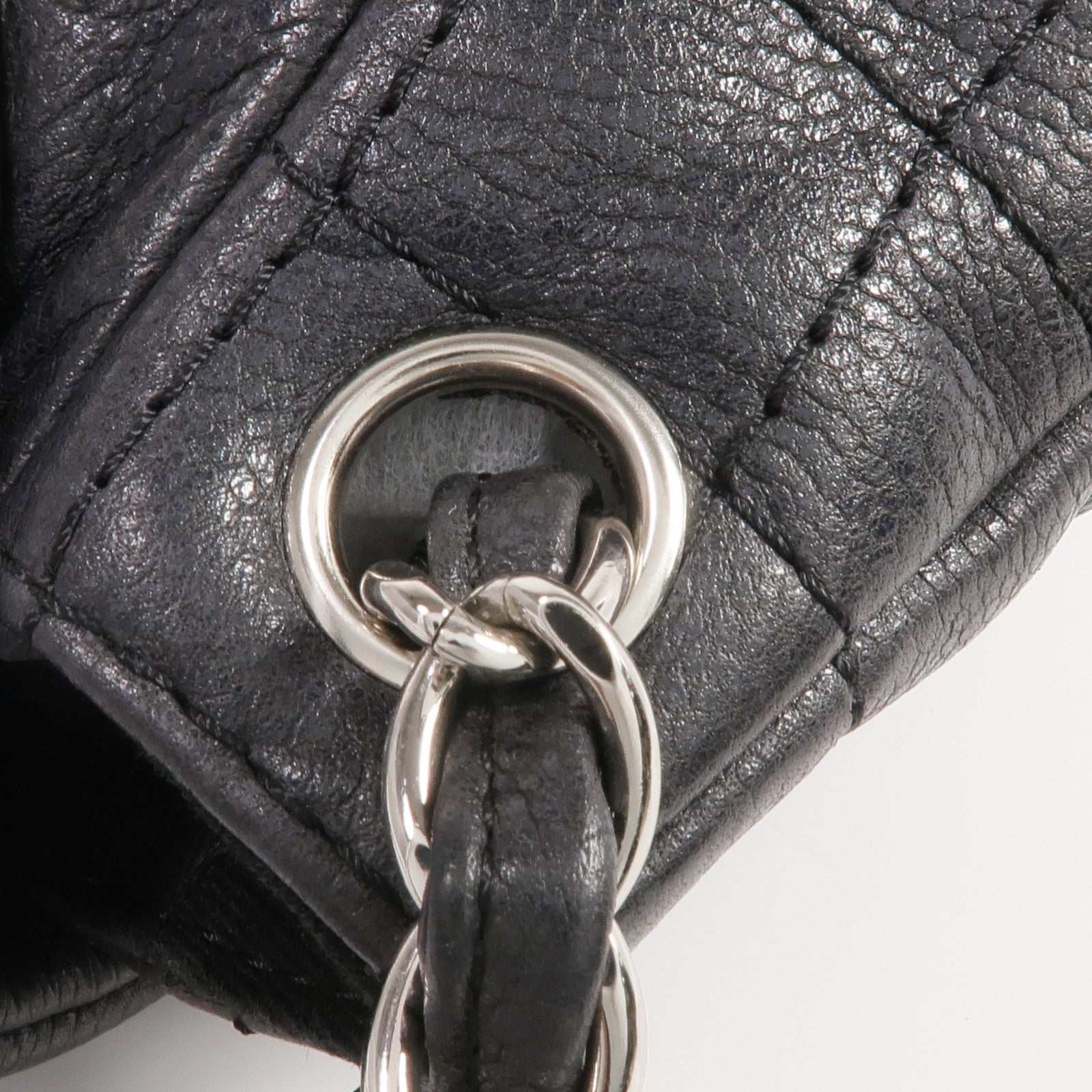 CHANEL 牛皮皮革Chain Shoulder Bag銀扣鏈帶肩背袋