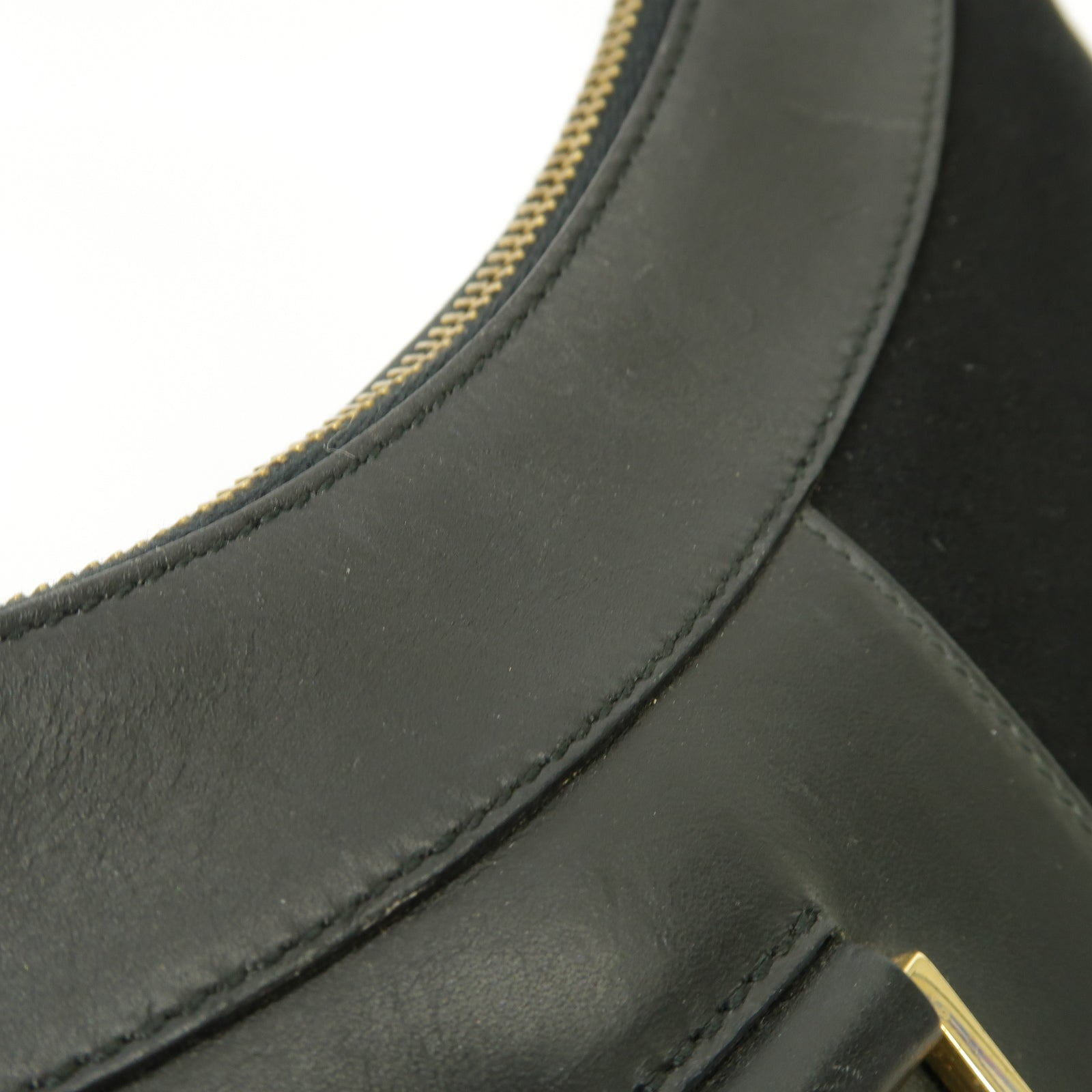 GUCCI 【激減優惠】麂皮皮革/皮革Shoulder Bag金扣肩背袋黑色