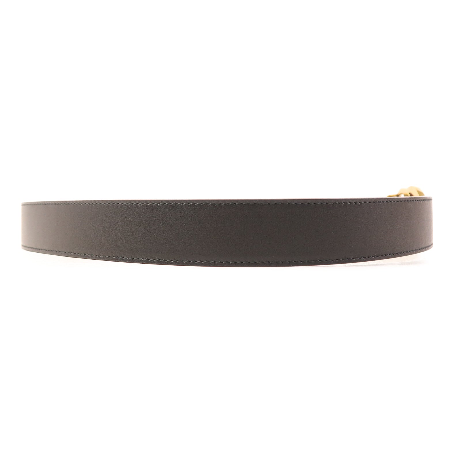 GUCCI GHW GG Belt 100 414516 Calfskin Leather Black
