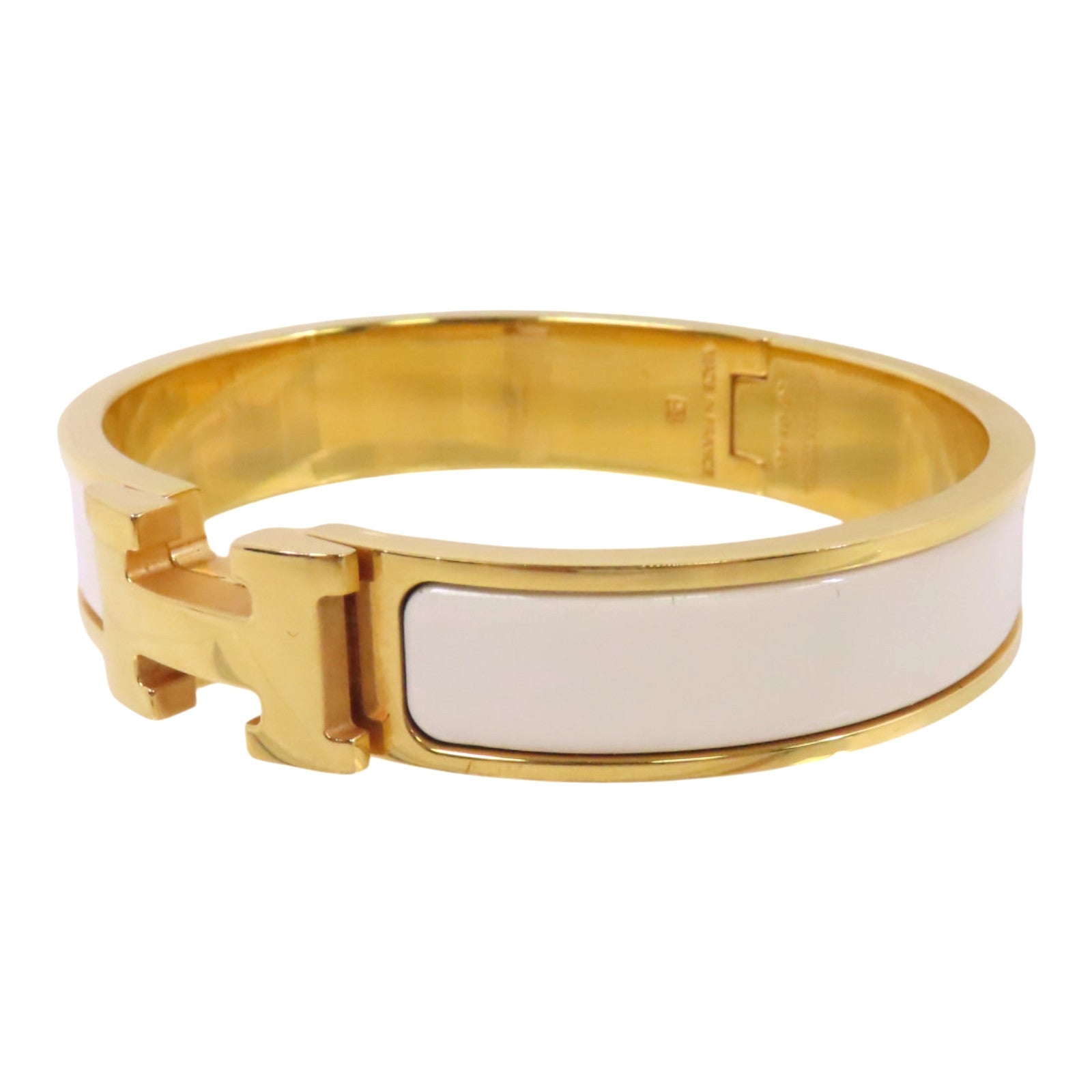 HERMES 金屬/琺瑯Clic H Bracelet金扣手鐲