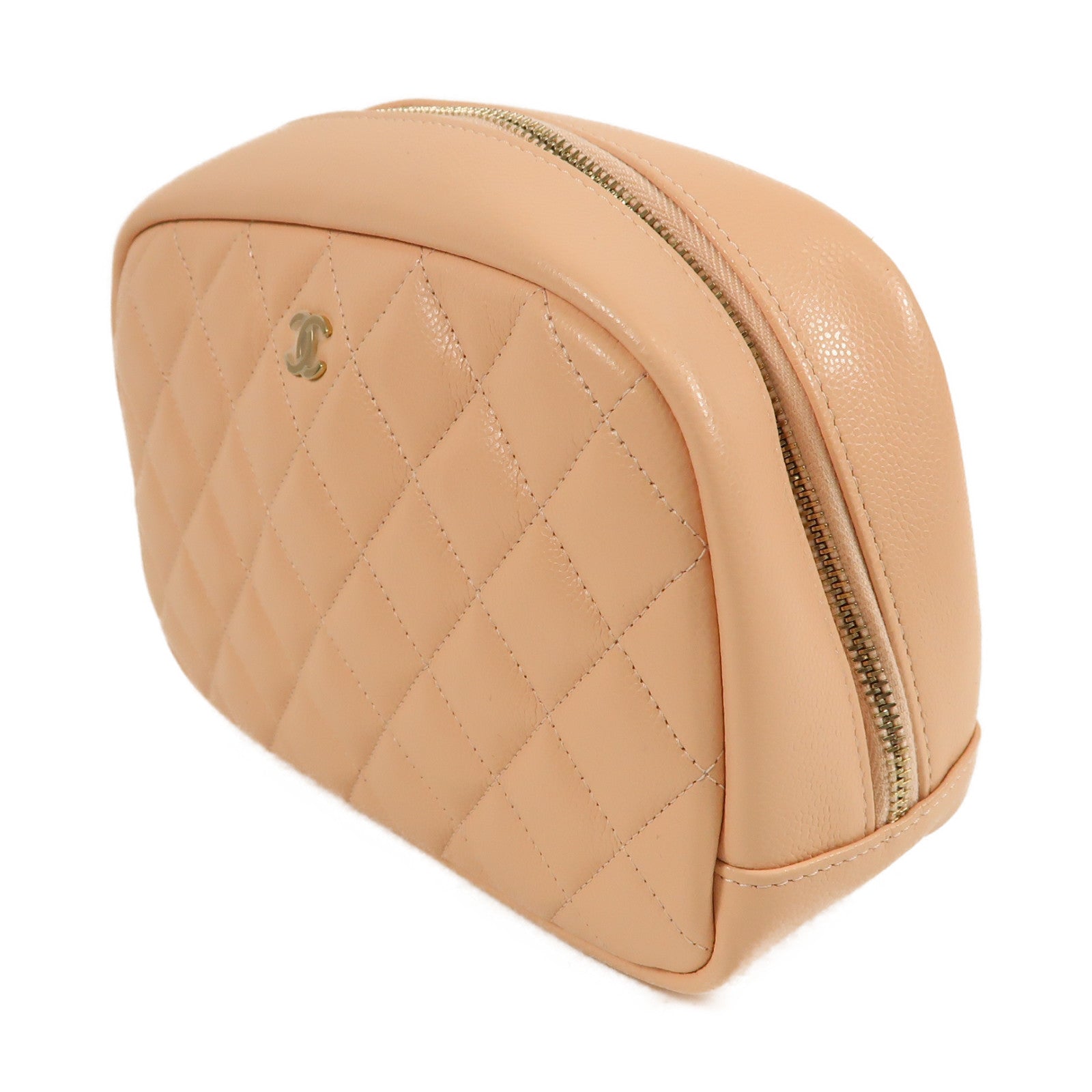 CHANEL 牛皮皮革Cosmetic Pouch金扣化妝袋