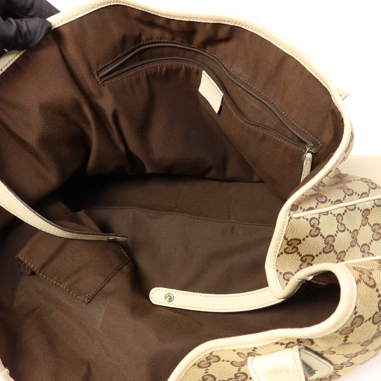 GUCCI 帆布Shoulder Tote金扣肩背袋/手挽袋