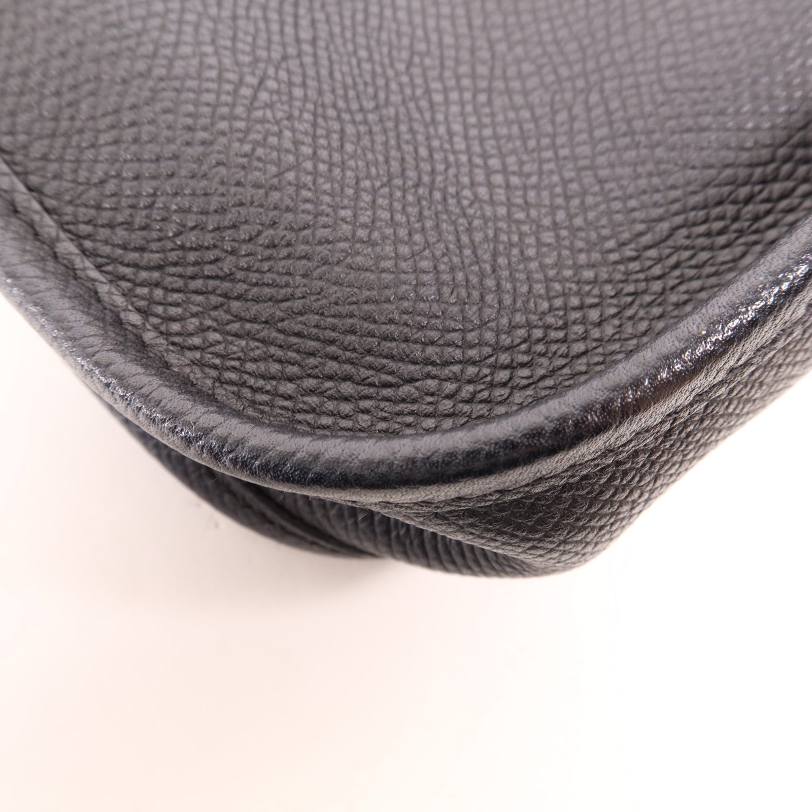 HERMES Epsom皮革Evelyne TPM銀扣肩背袋Noir