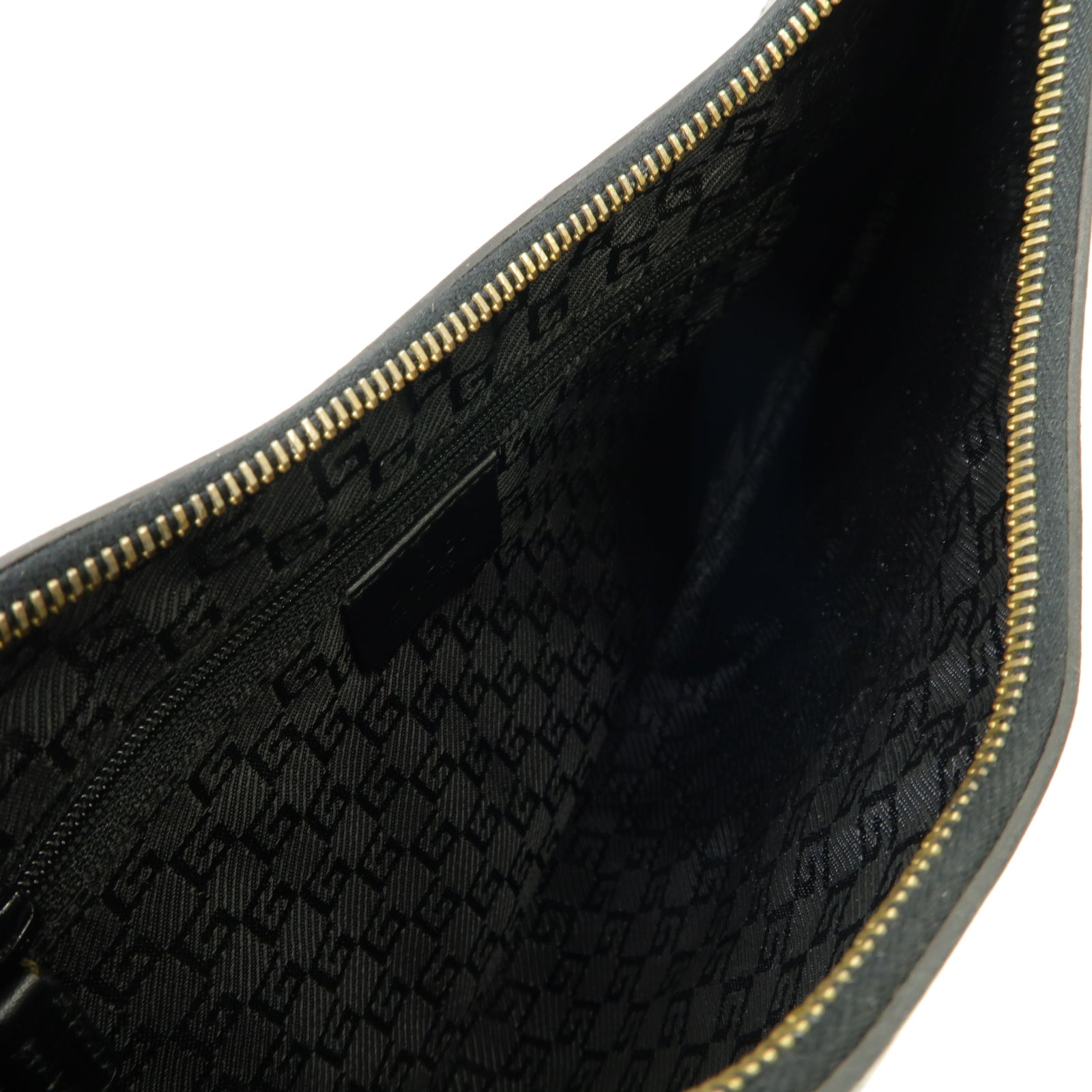 GUCCI 【激減優惠】麂皮皮革/皮革Shoulder Bag金扣肩背袋黑色