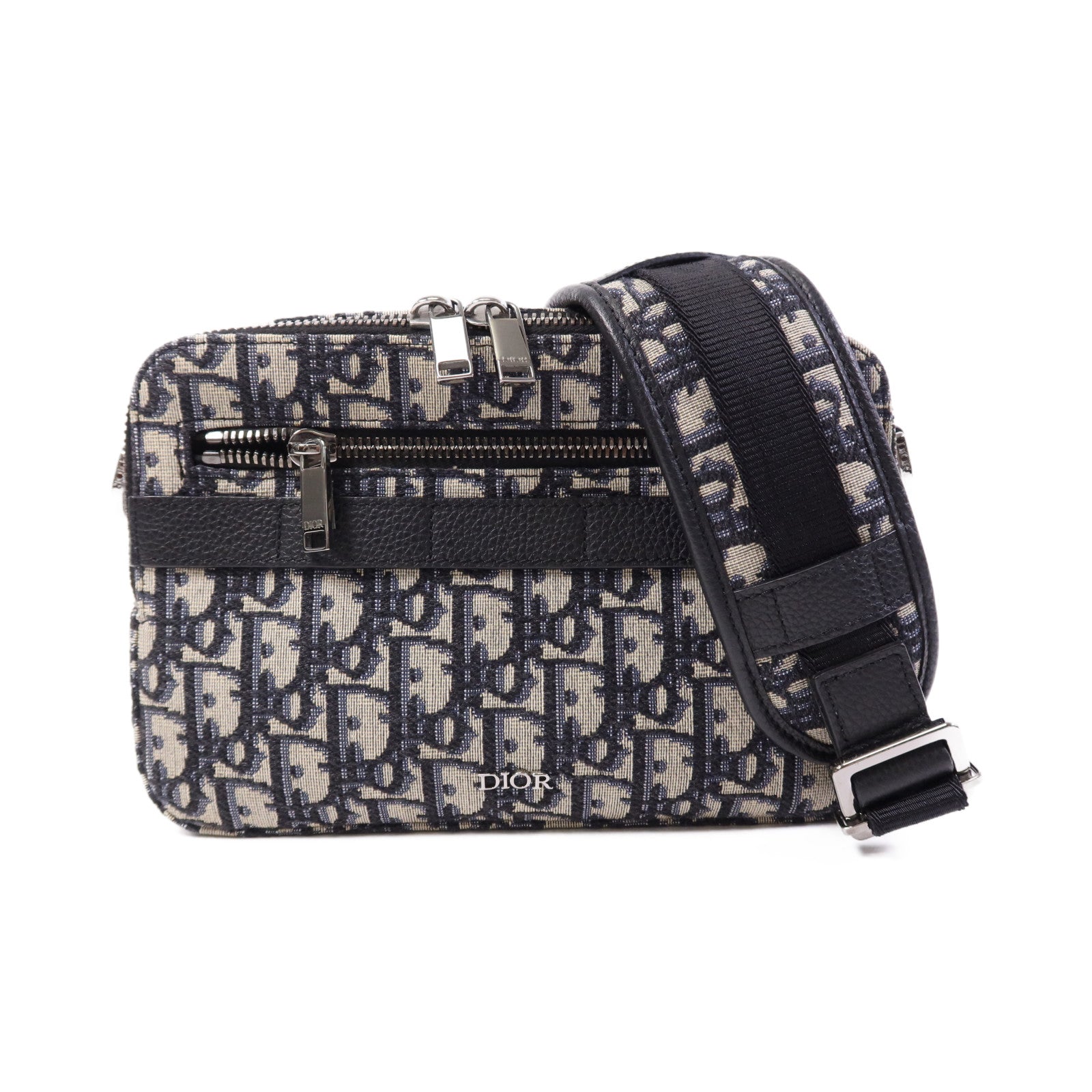 Dior 帆布Safari Messenger Bag銀扣肩背袋