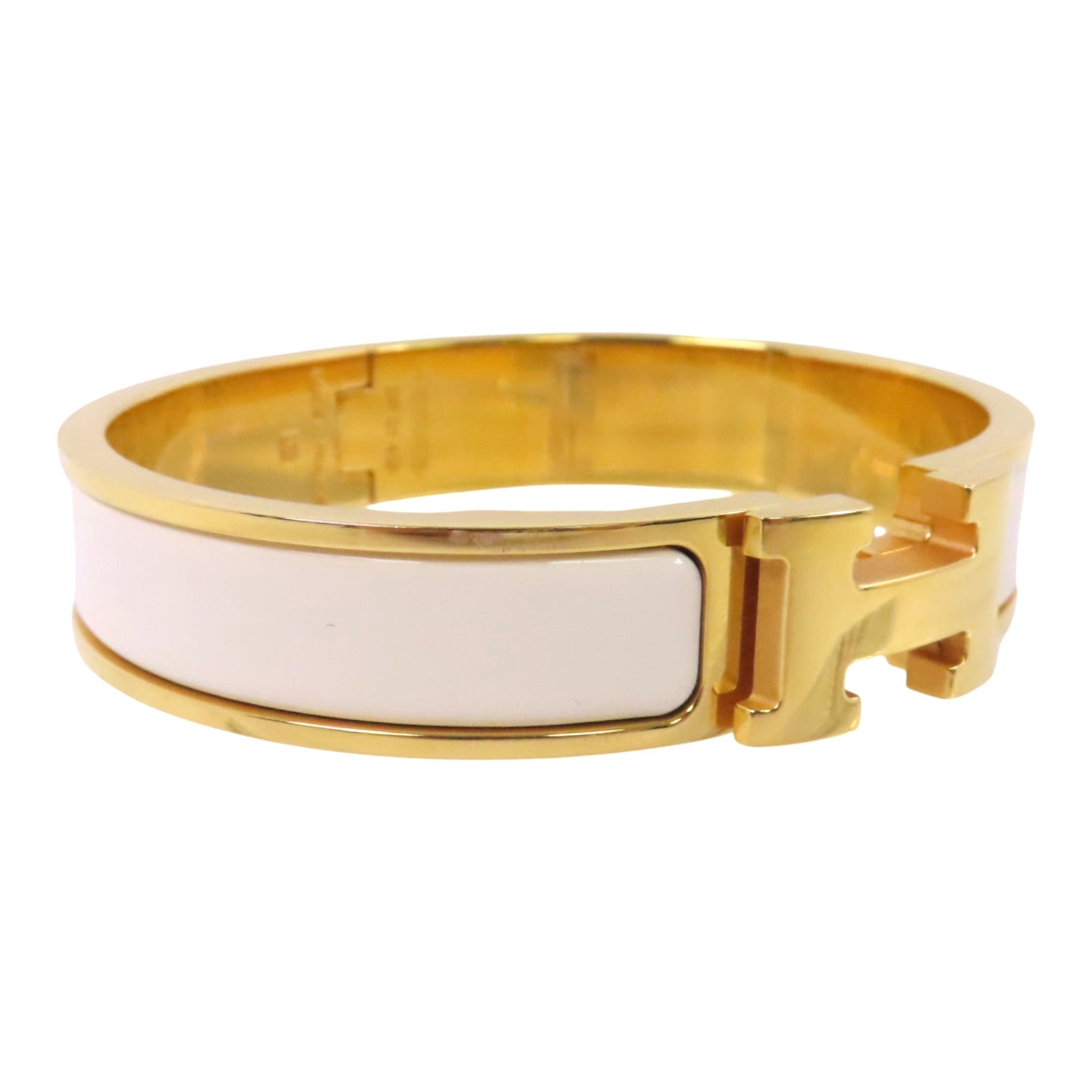HERMES 金屬/琺瑯Clic H Bracelet金扣手鐲