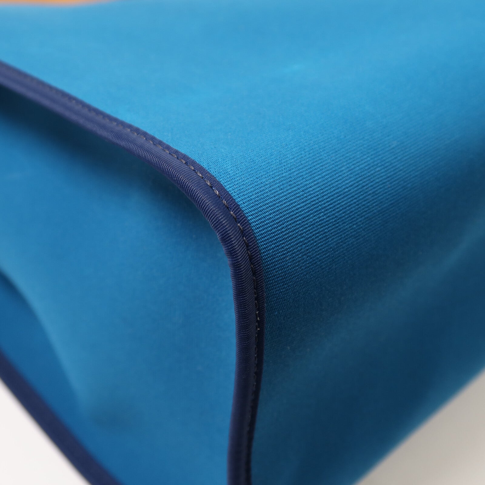 HERMES 帆布Herbag MM銀扣手挽肩背兩用袋Blue Izmir