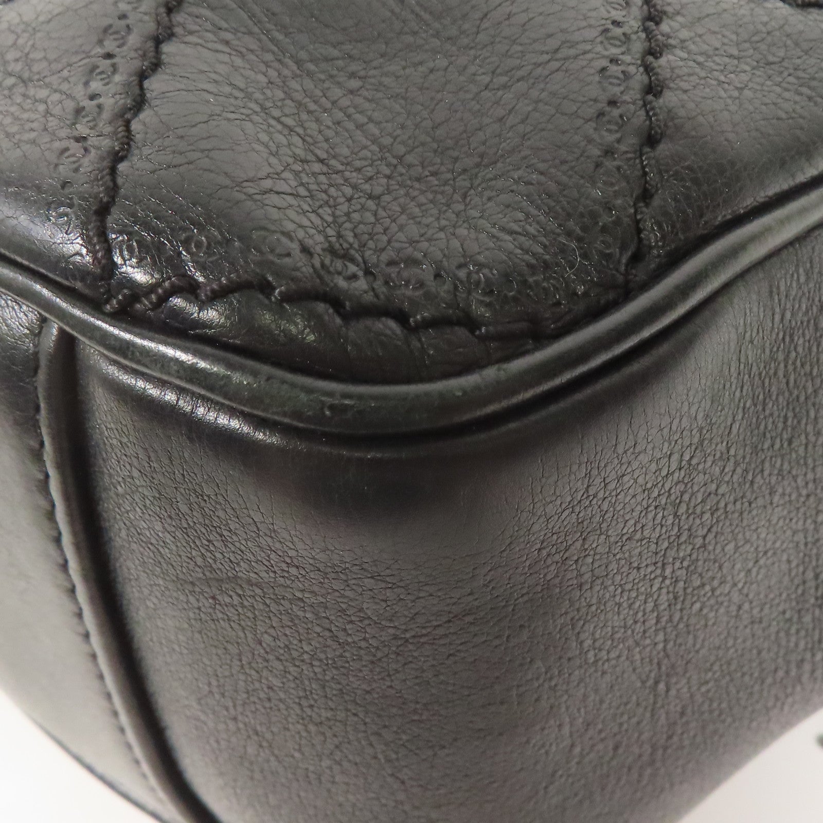 CHANEL 羊皮皮革Shoulder Bag銀扣鏈帶肩背袋