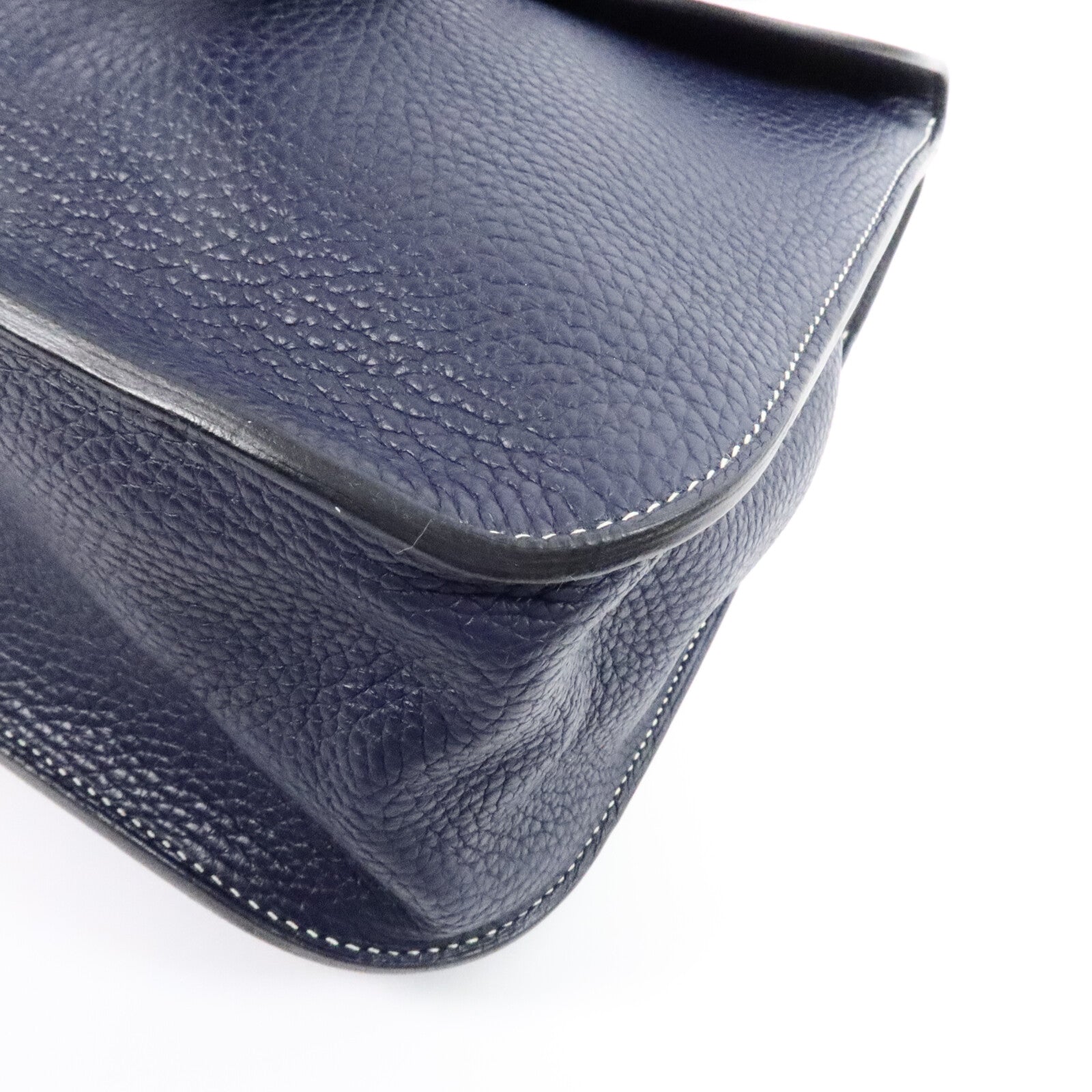 HERMES Clemence/Swift皮革Halzan 31手挽肩背兩用袋Bleu Nuit/Noir
