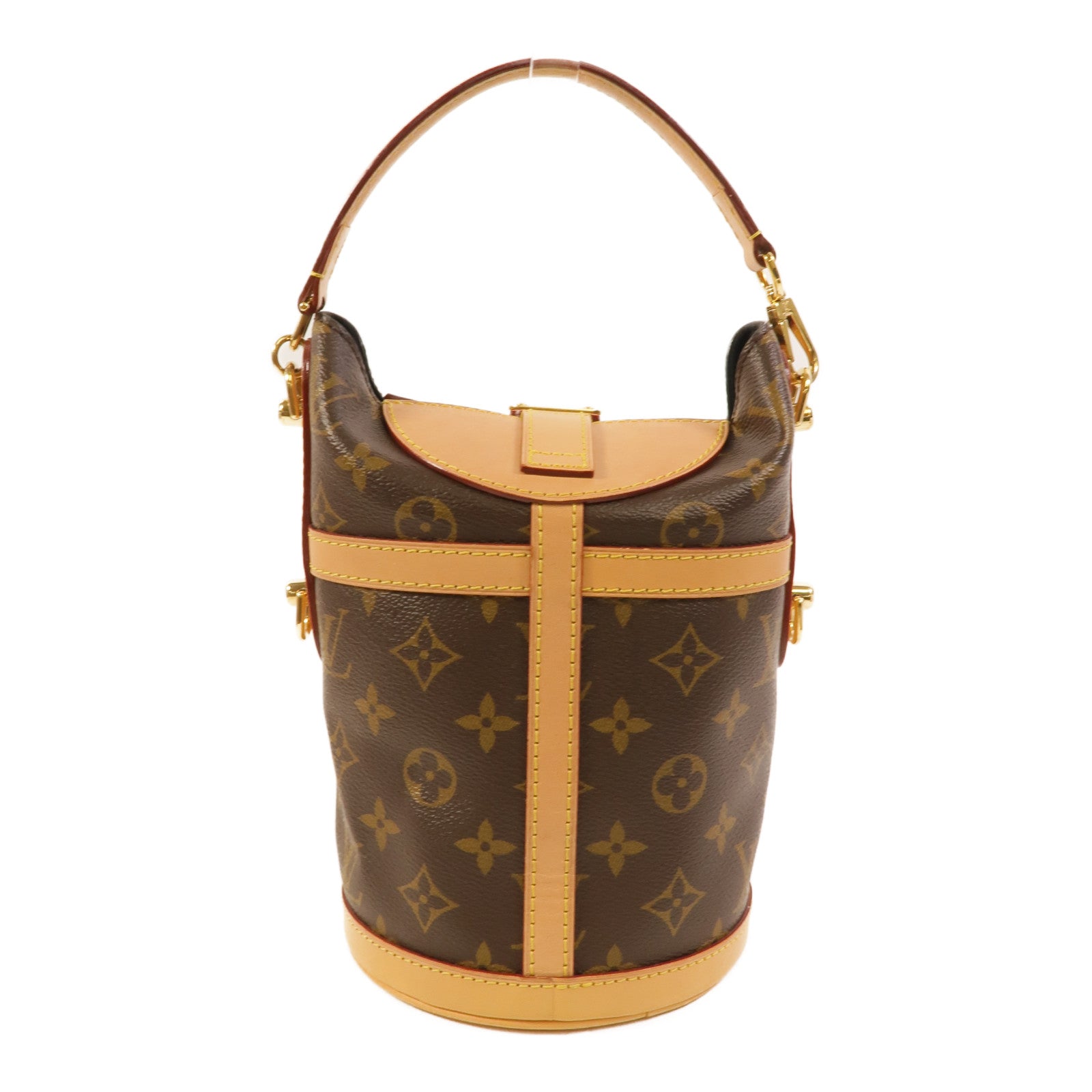 LOUIS VUITTON Monogram Duffle金扣手挽肩背兩用袋棕色