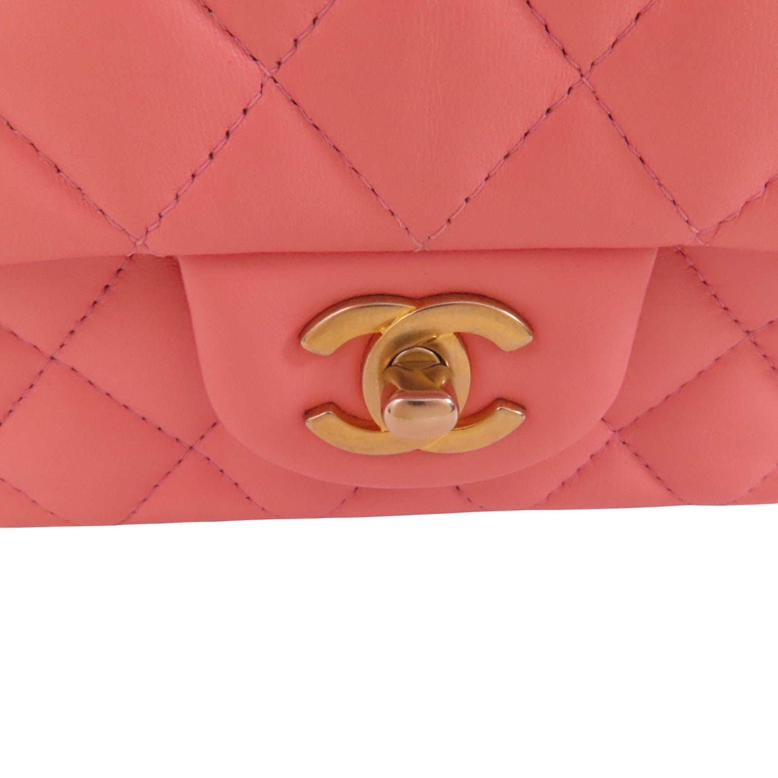 CHANEL 羊皮皮革Mini Classic 17金扣鏈帶肩背袋