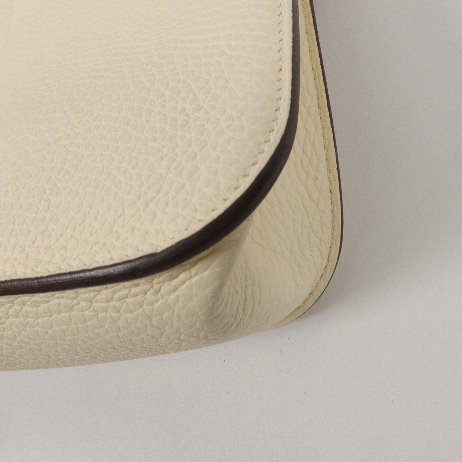 HERMES Clemence皮革Halzan 25手挽肩背兩用袋Biscuit/Nata
