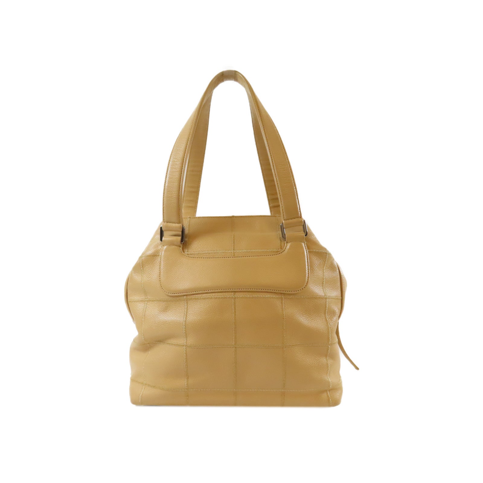 CHANEL 【激減優惠】Caviar皮革Vintage Shoulder Bag銀扣肩背袋杏色