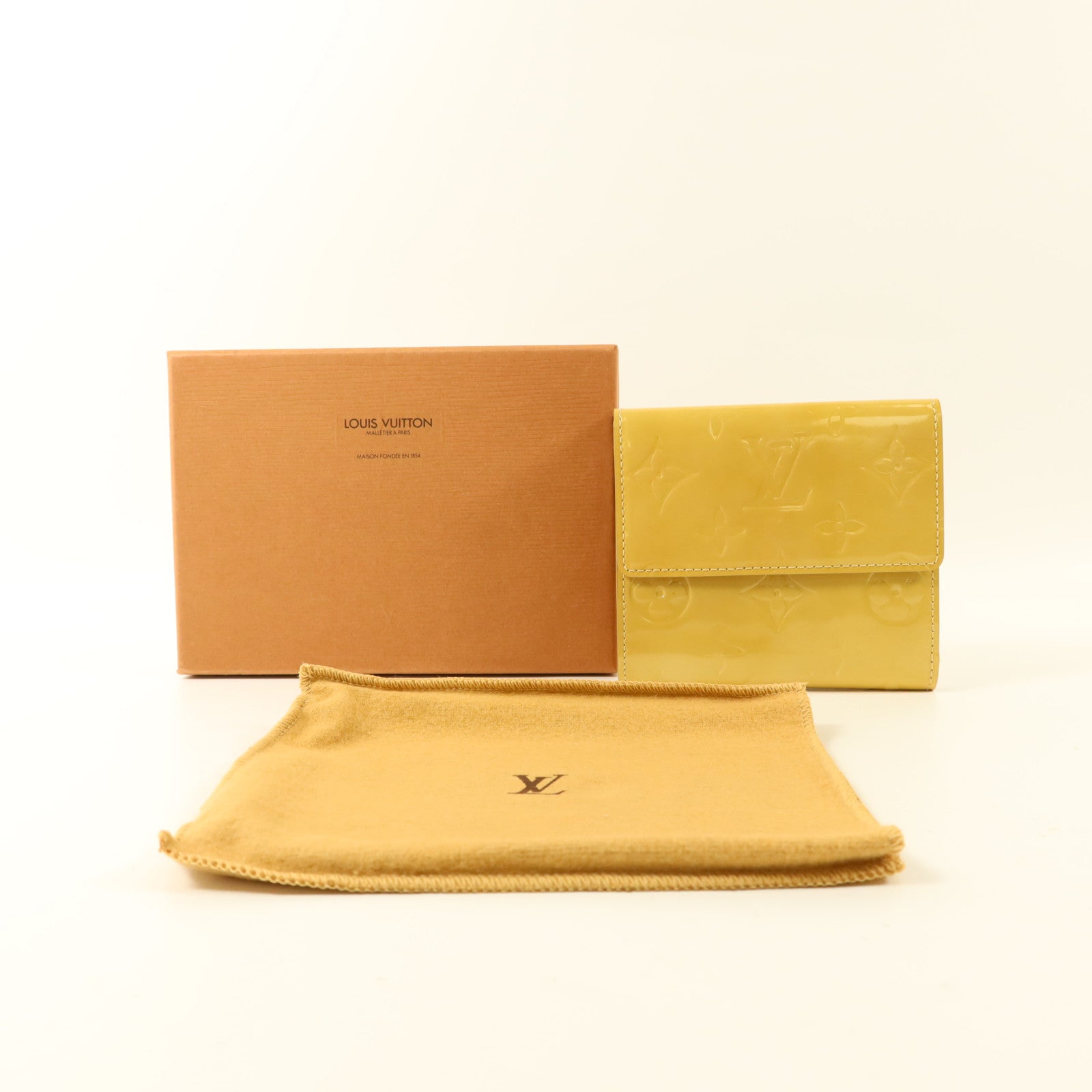 LOUIS VUITTON Monogram Vernis Elise Compact Wallet金扣錢包