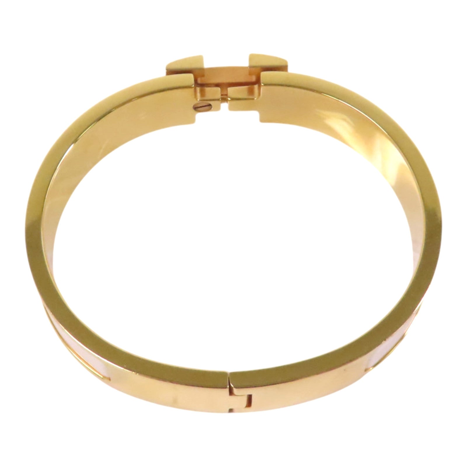 HERMES 金屬/琺瑯Clic H Bracelet金扣手鐲