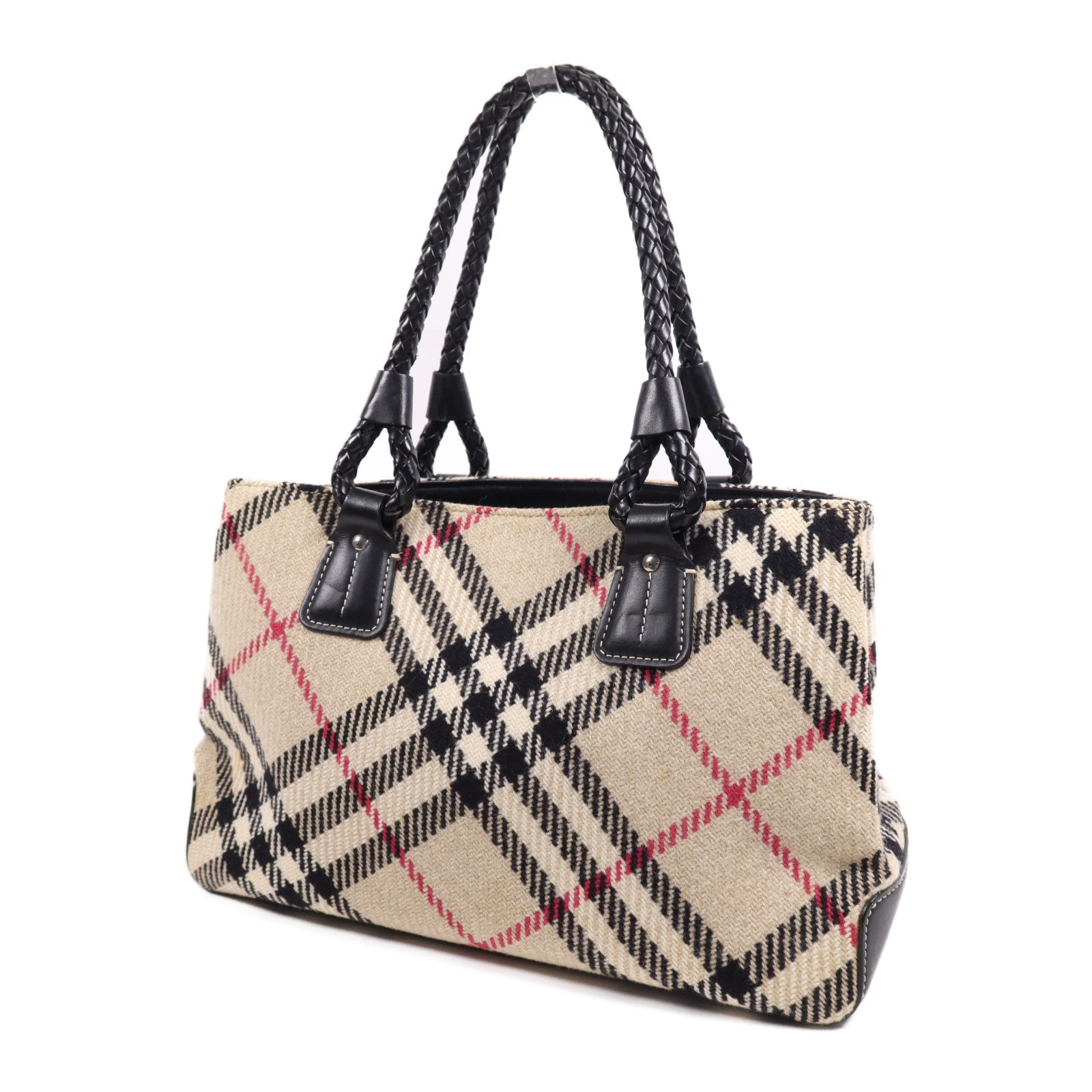 BURBERRY 帆布Tote Bag銀扣肩背袋
